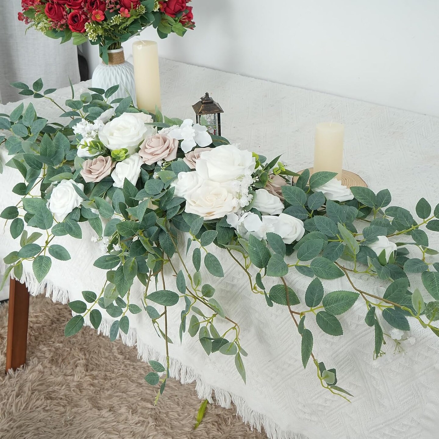 2pcs Artificial Floral Swags Wedding Centerpieces
