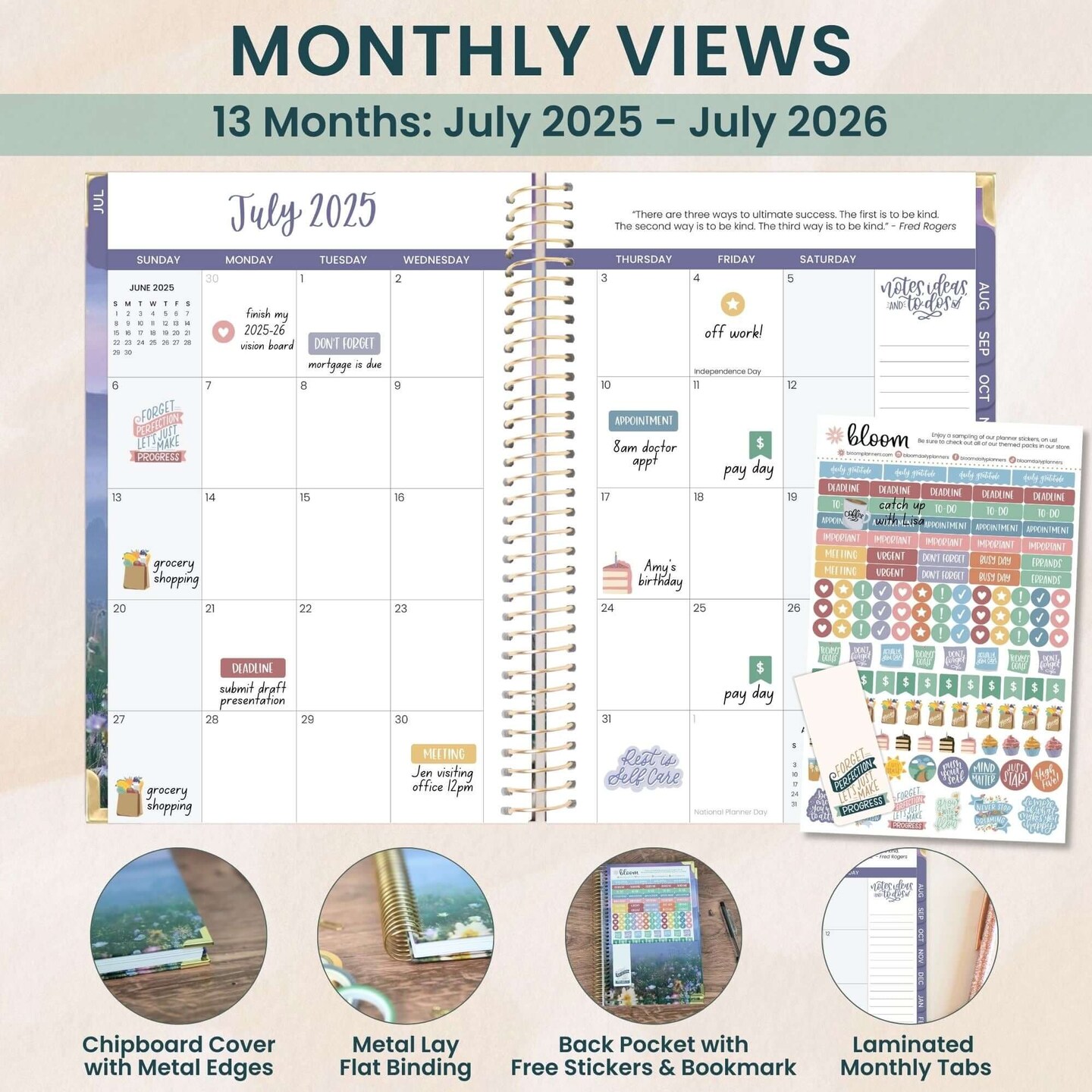 bloom daily planners 2025-26 Academic Planner, Hard Cover, 5.5&#x22; x 8.25&#x22;, Mystical Mountains