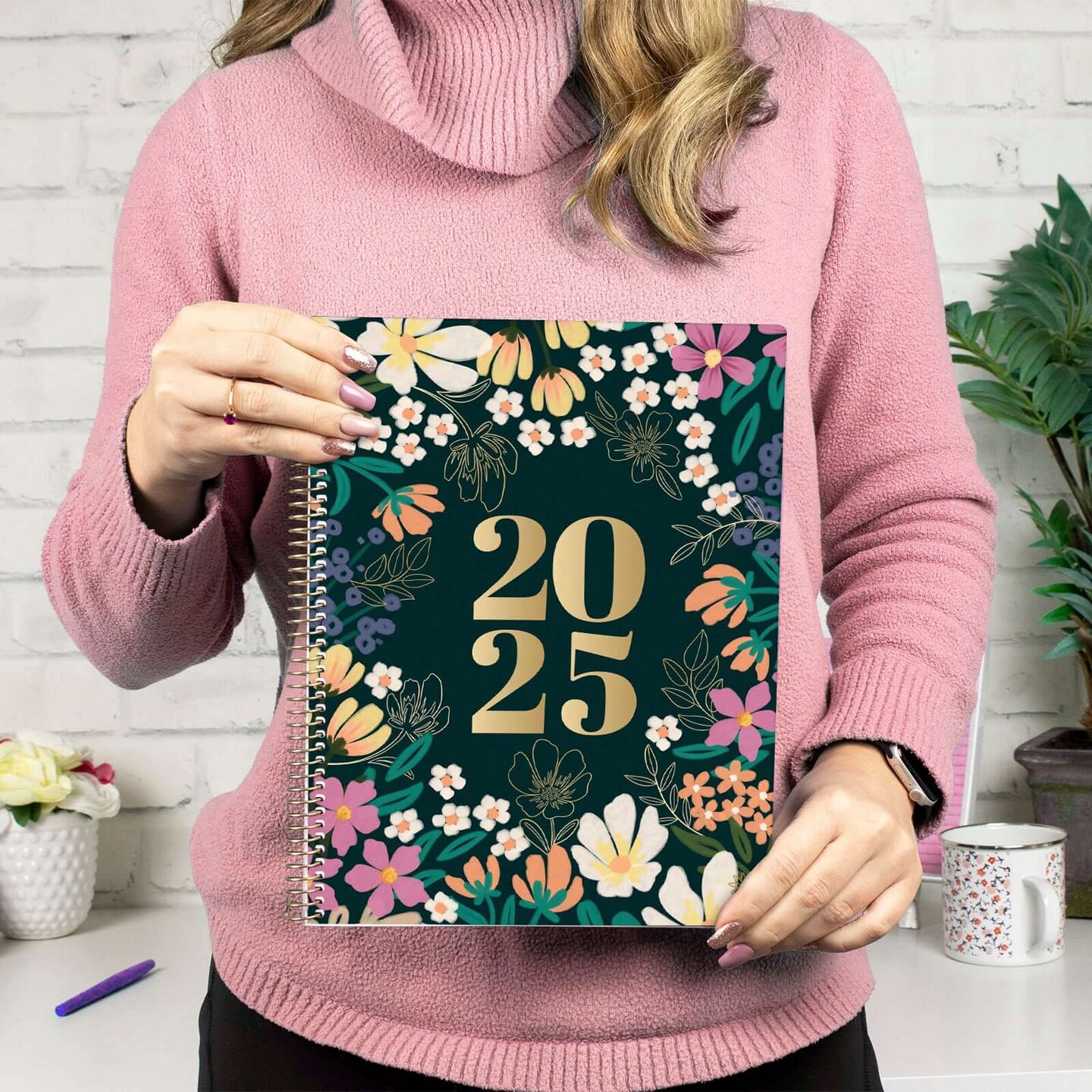 bloom daily planners 2025 Soft Cover Planner, 8.5&#x22; x 11&#x22;, Blooming Wildly