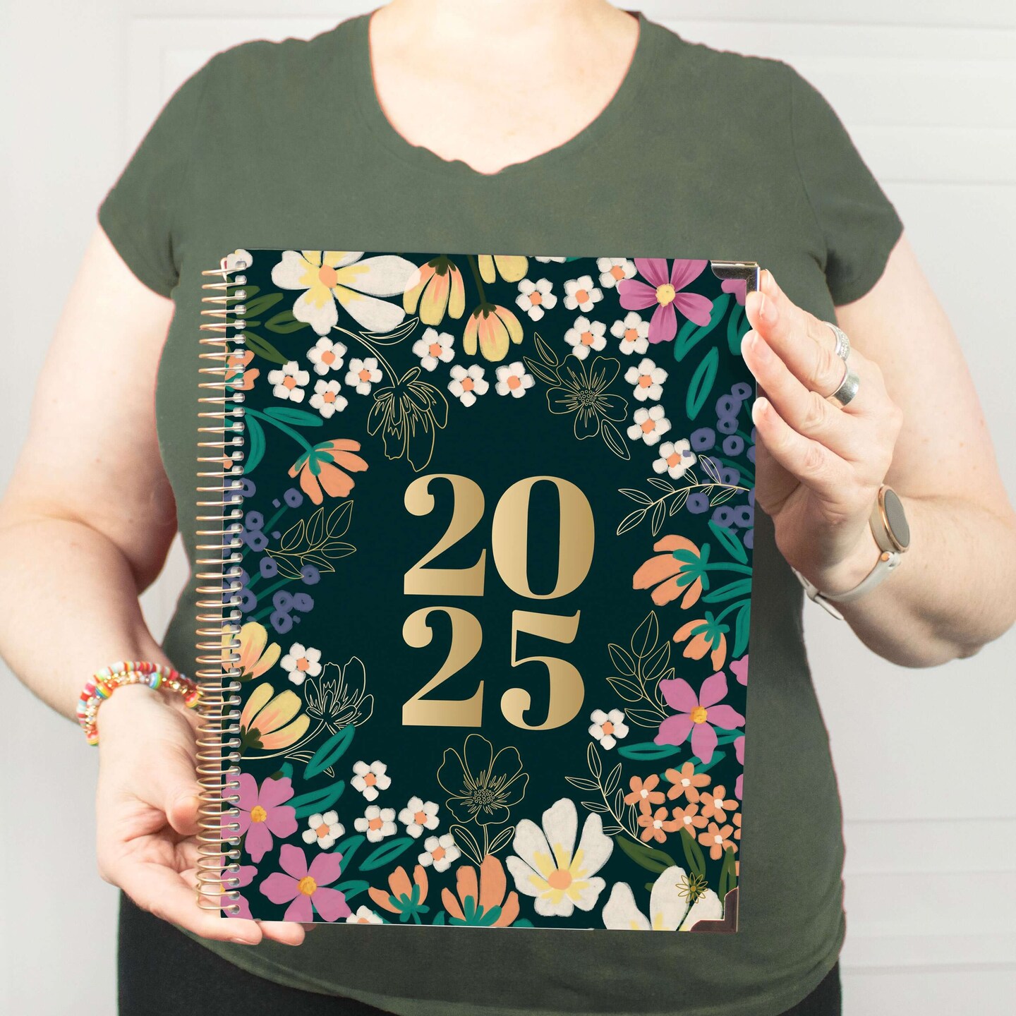 bloom daily planners 2025 Hard Cover Planner, 8.5&#x22; x 11&#x22;, Blooming Wildly