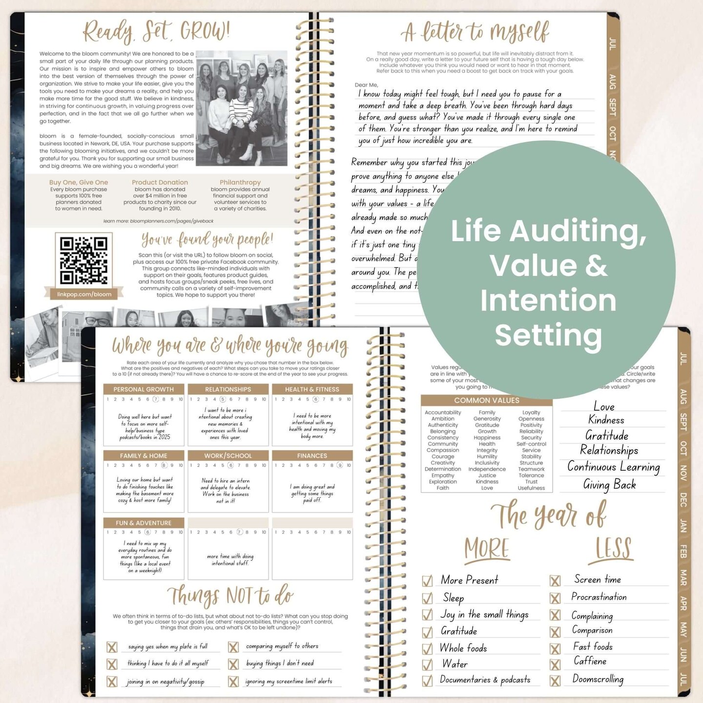 bloom daily planners 2025-26 Academic Planner, Soft Cover, 8.5" x 11", Midnight Sky