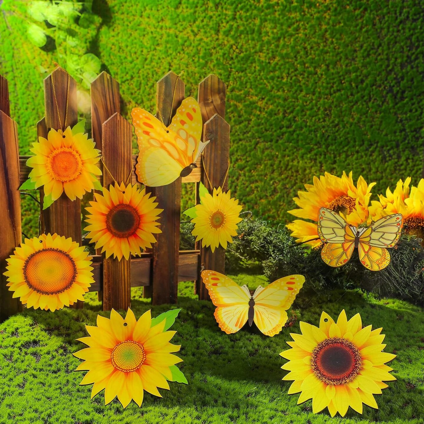 27 Pcs Summer Tree Ornaments Set Wooden Hanging Decoration