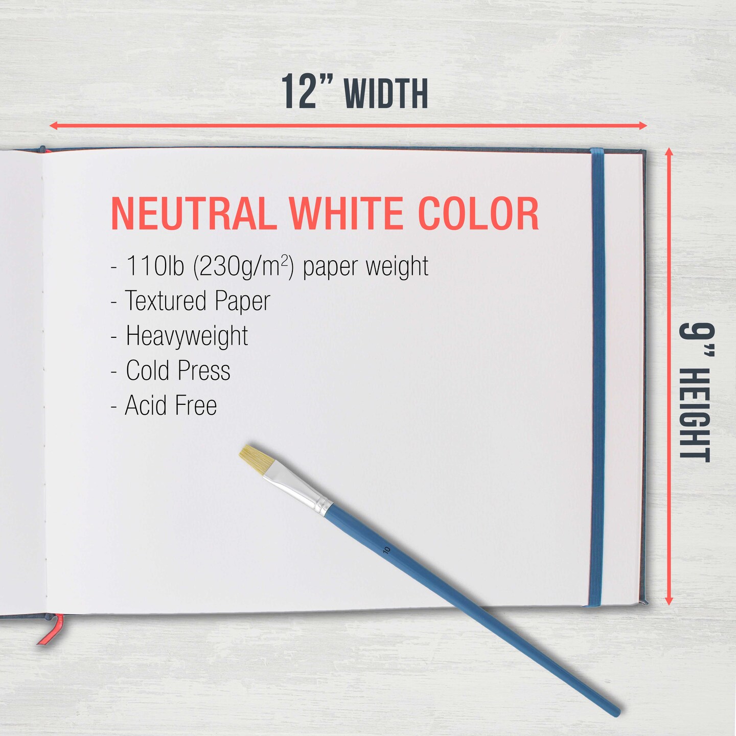9&#x22; x 12&#x22; Watercolor Book (2 Pack, 76 Sheets Each) - 110lb (230 GSM) Linen-Bound Hardcover Artist Paper Pads - Acid-Free Cold-Pressed Watercolor Paper Pad Mixed Media
