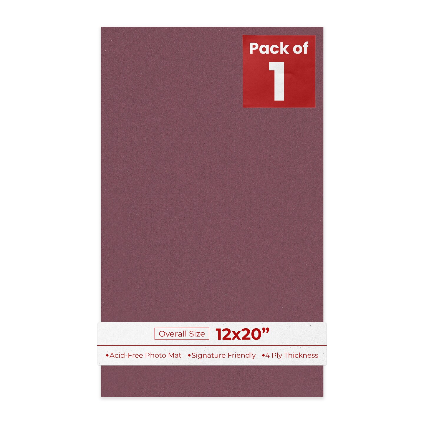 12x20 Raspberry Raspberry Red 12x20 Uncut Mat Board - Blank Sheets, No Opening, Color ...