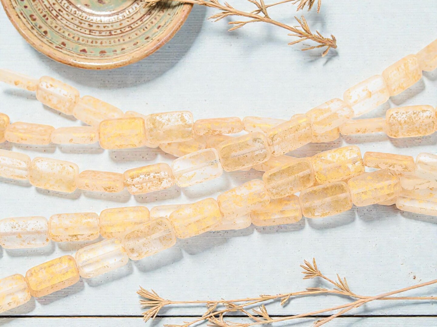 Washed Gold *12* 16x10mm Gold Washed Crystal Table Cut Rectangle Beads | Michaels