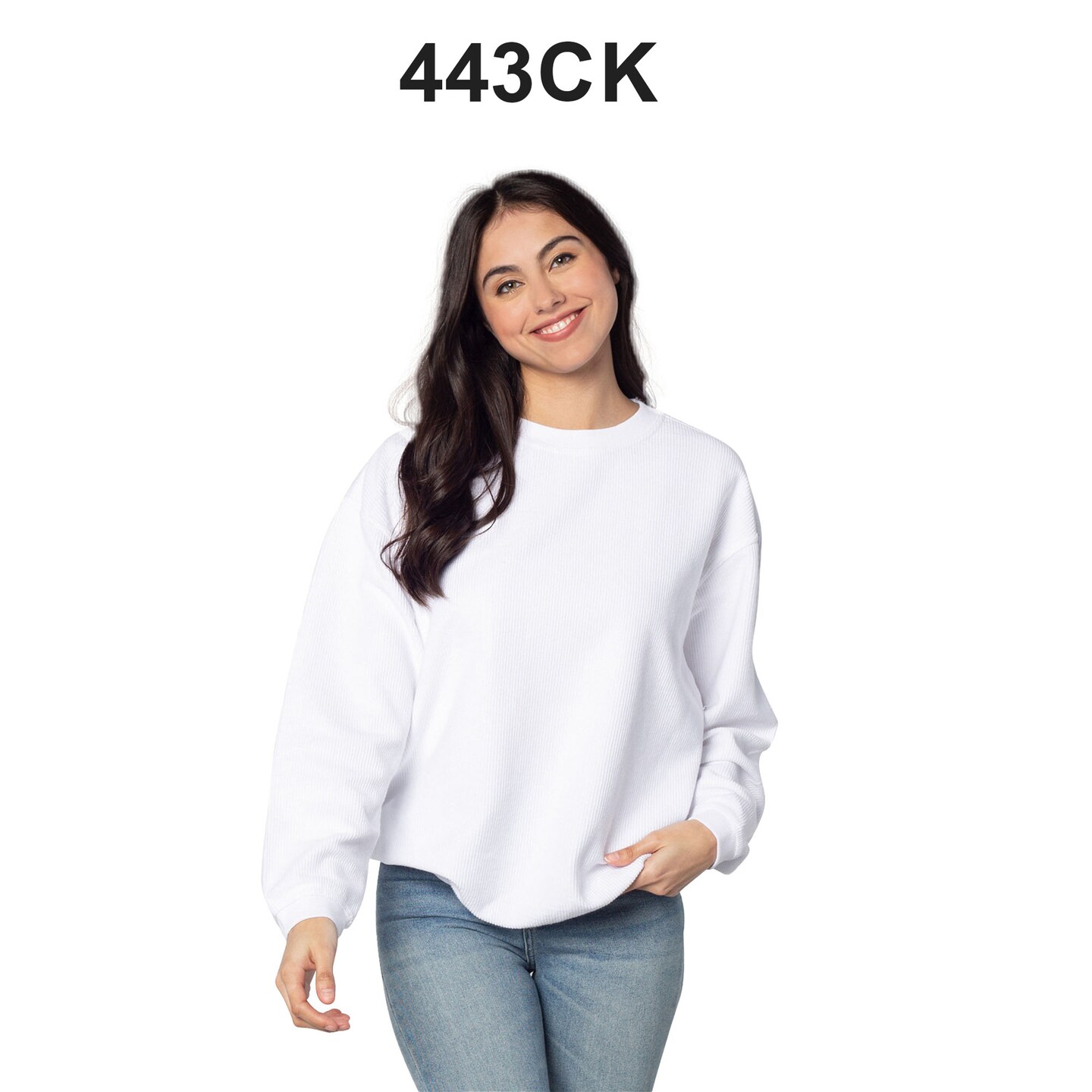 Chicka-d&#xAE; Ladies Corded Crew Sweatshirt