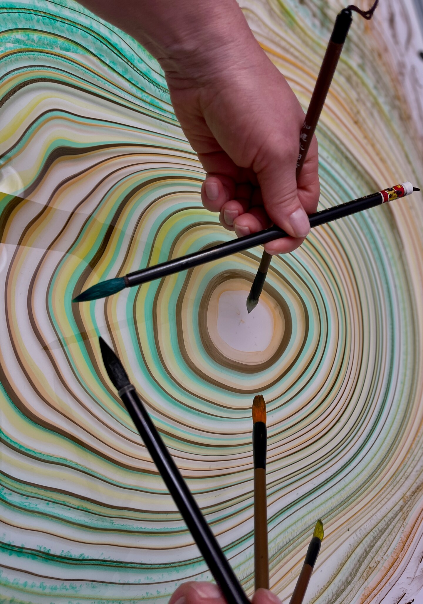 虞美人草サムサラ 6.6.5夏のグリーティング記念印付きポストカード【押印機1】 ORIGINAL marbled postcard, Abstract greeting card in gold