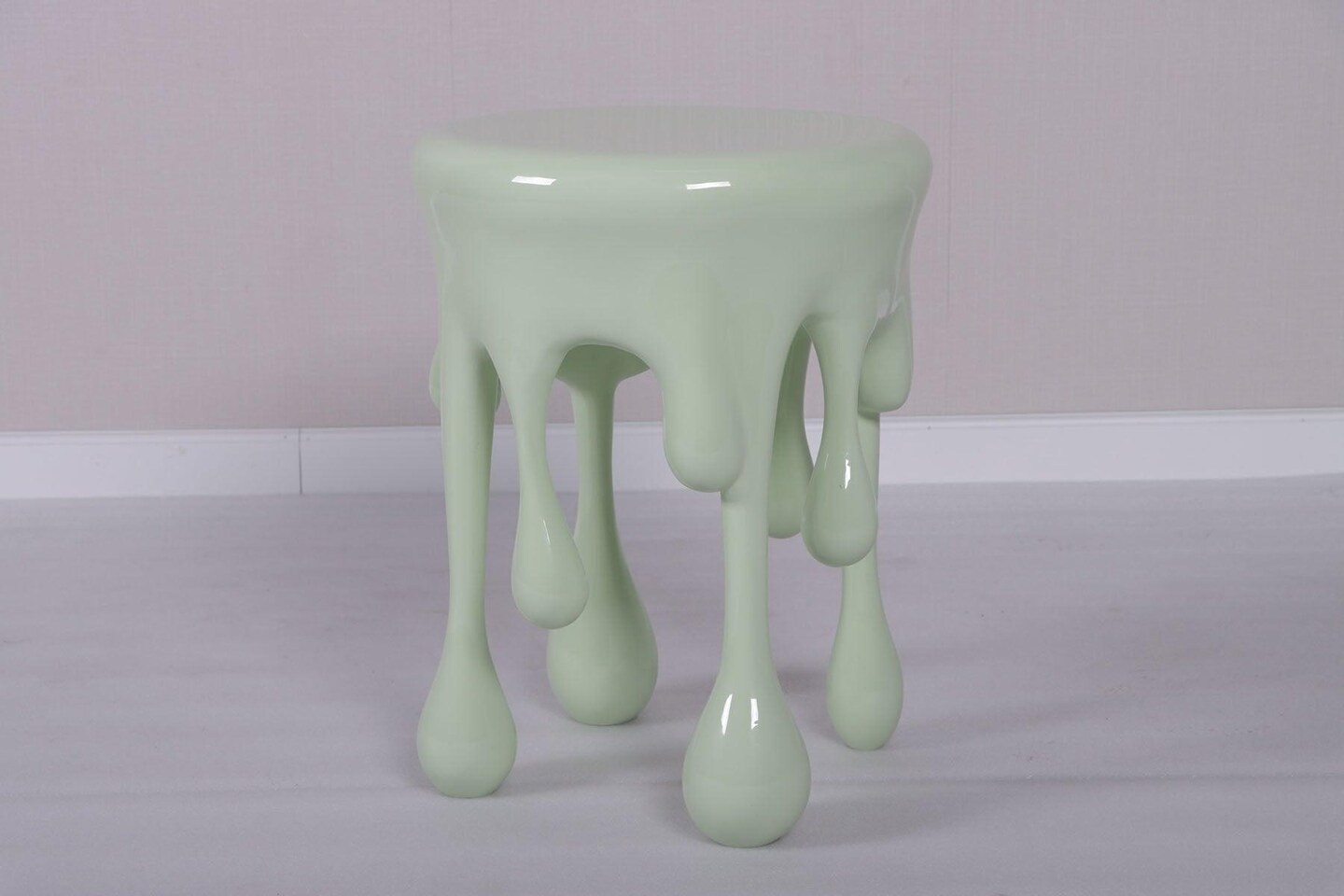 Mint Green Melting Side Table Dripping Statue