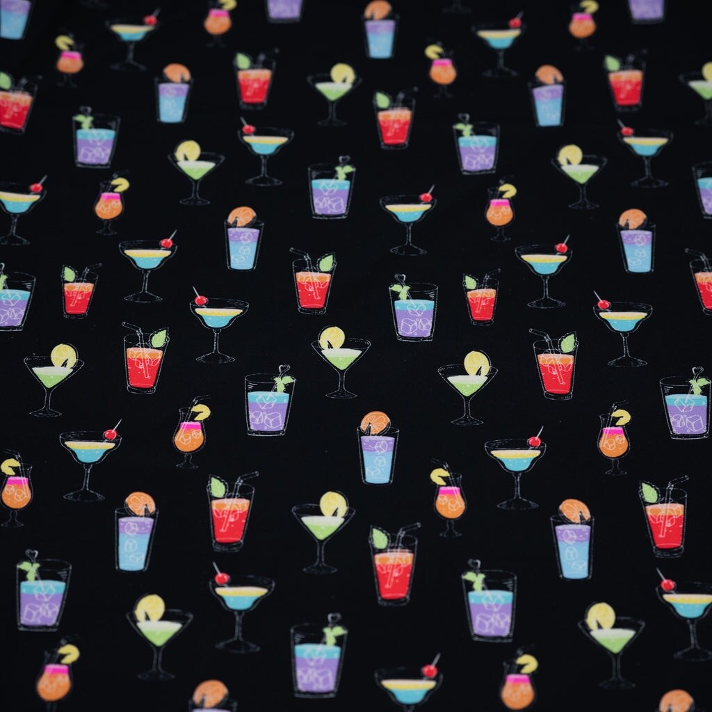 Cocktail Hour Printed Spandex Fabric