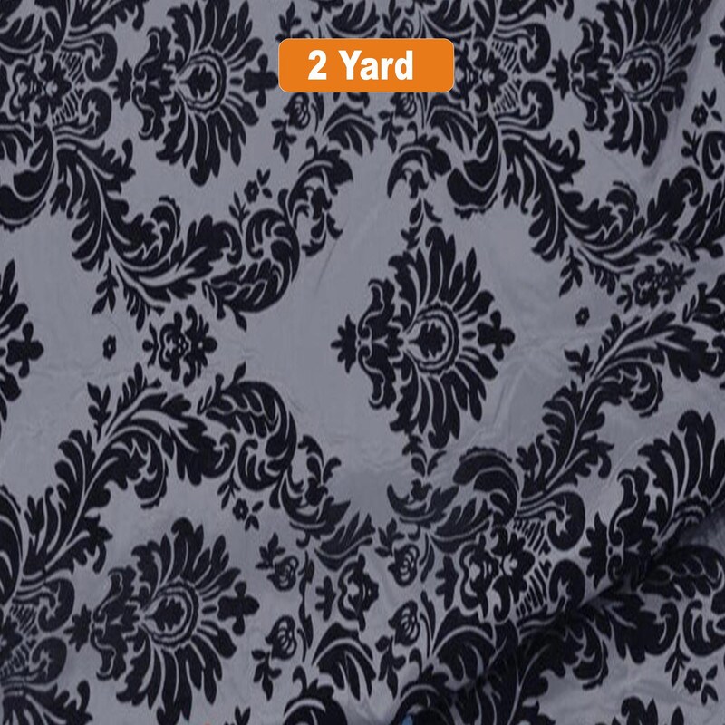 60&#x22; Wide Damask Flocking Taffeta Fabricfor Curtains Apparel and Decor