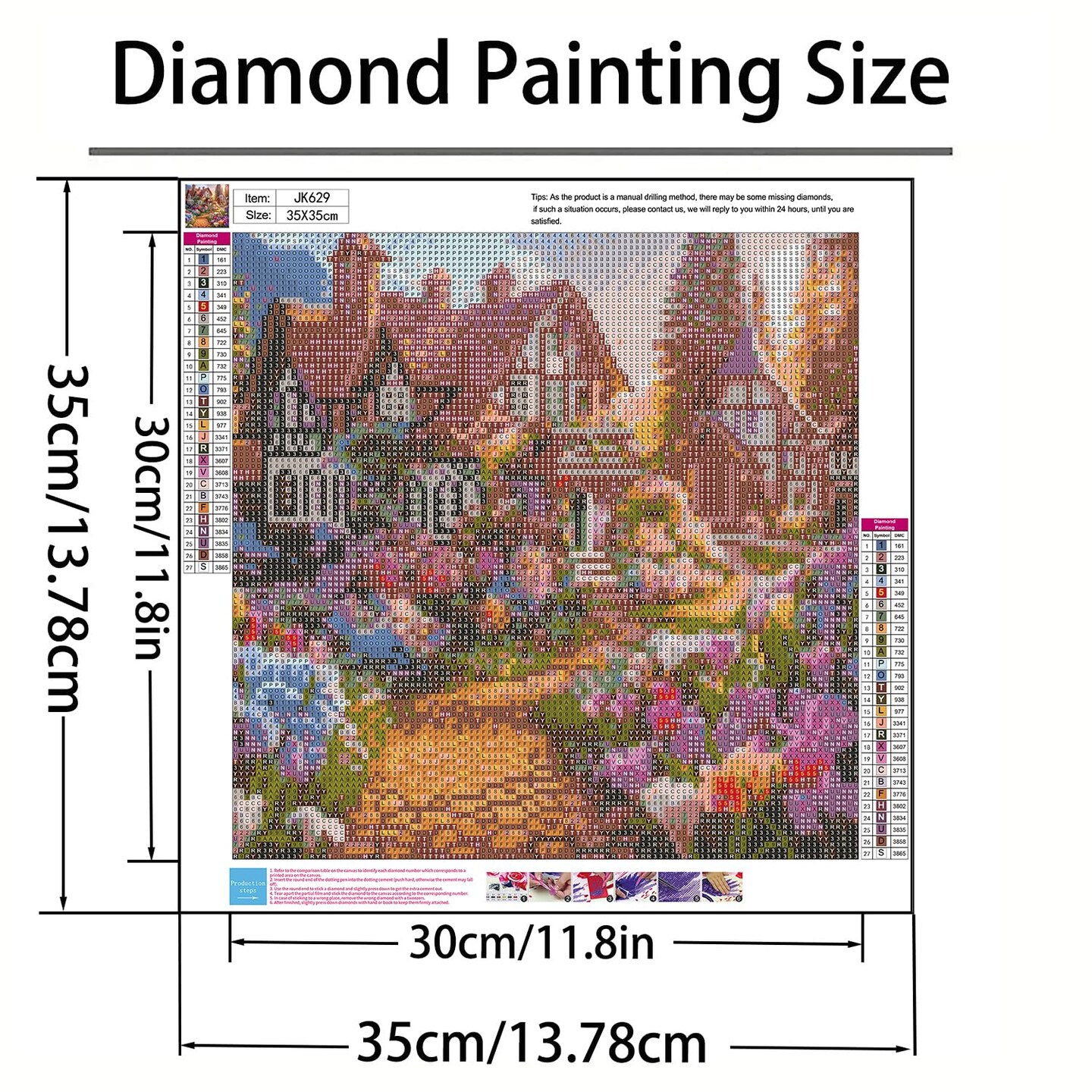 5D Diamond Painting Kit for Adults Beginners,DIY House Flower Paint By Diamond Art Kits,Suitability Friends Full Round Drill Diamonds Dots Gem Art,Home Wall Decor 13.78x13.78 Inch