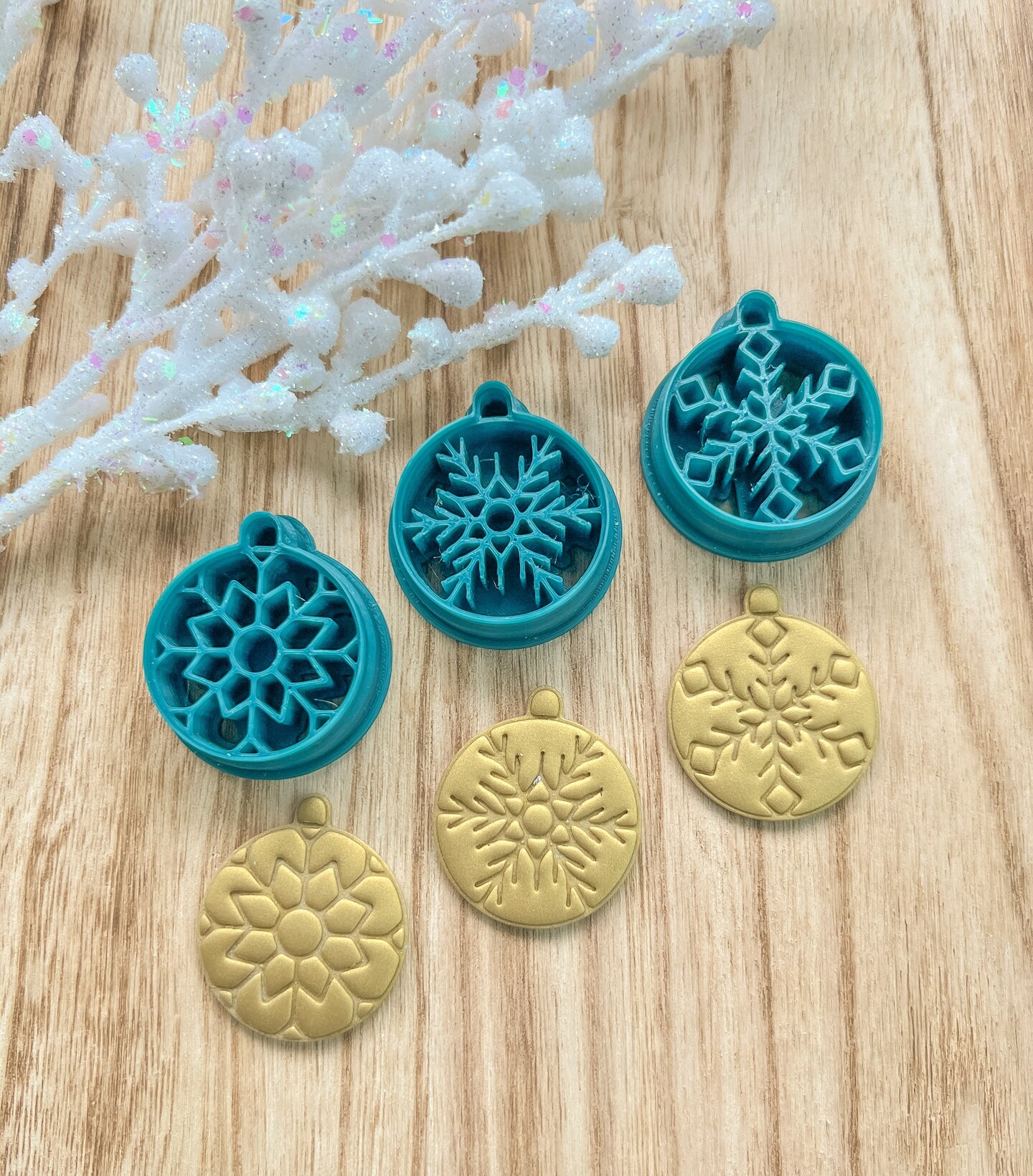 3 ROUND ORNAMENTS SET | CHRISTMAS 2023 | CLAY CUTTER SET