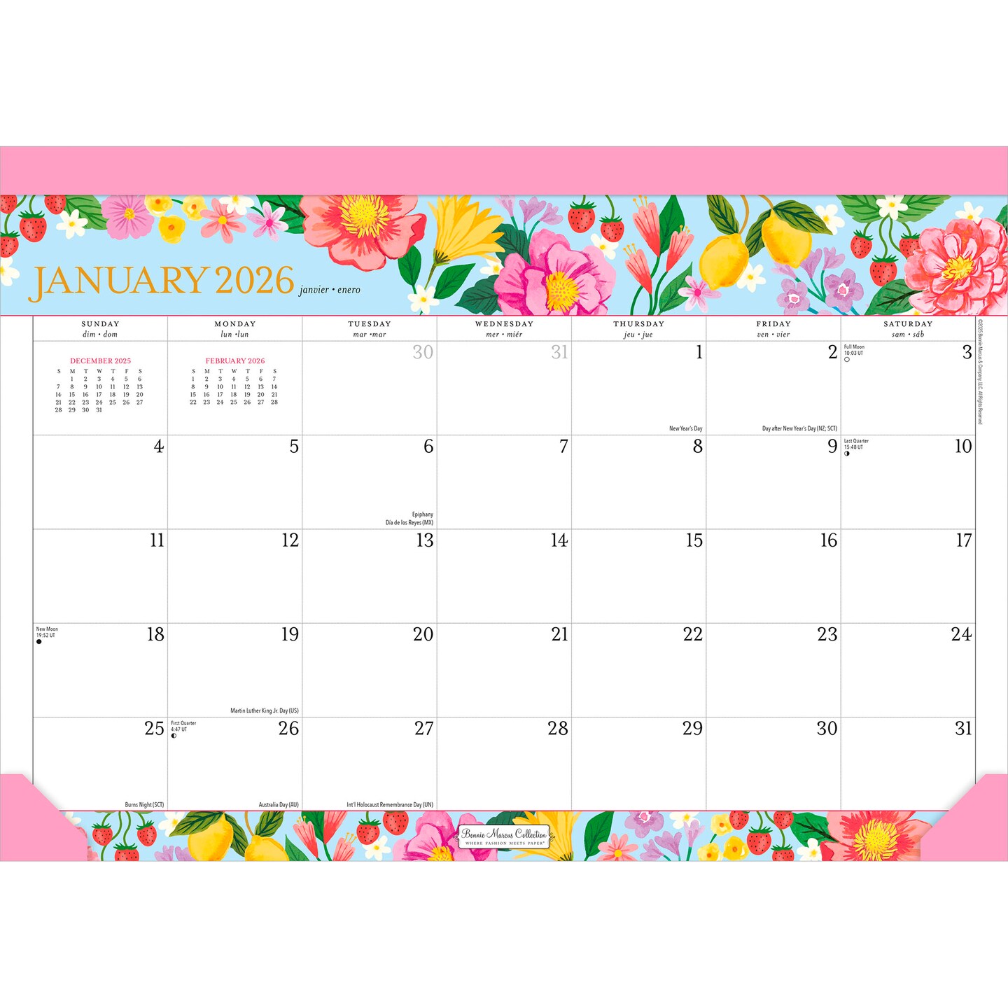 Bonnie Marcus OFFICIAL | 2026 15.5 x 11 Inch Monthly Desk Pad Calendar