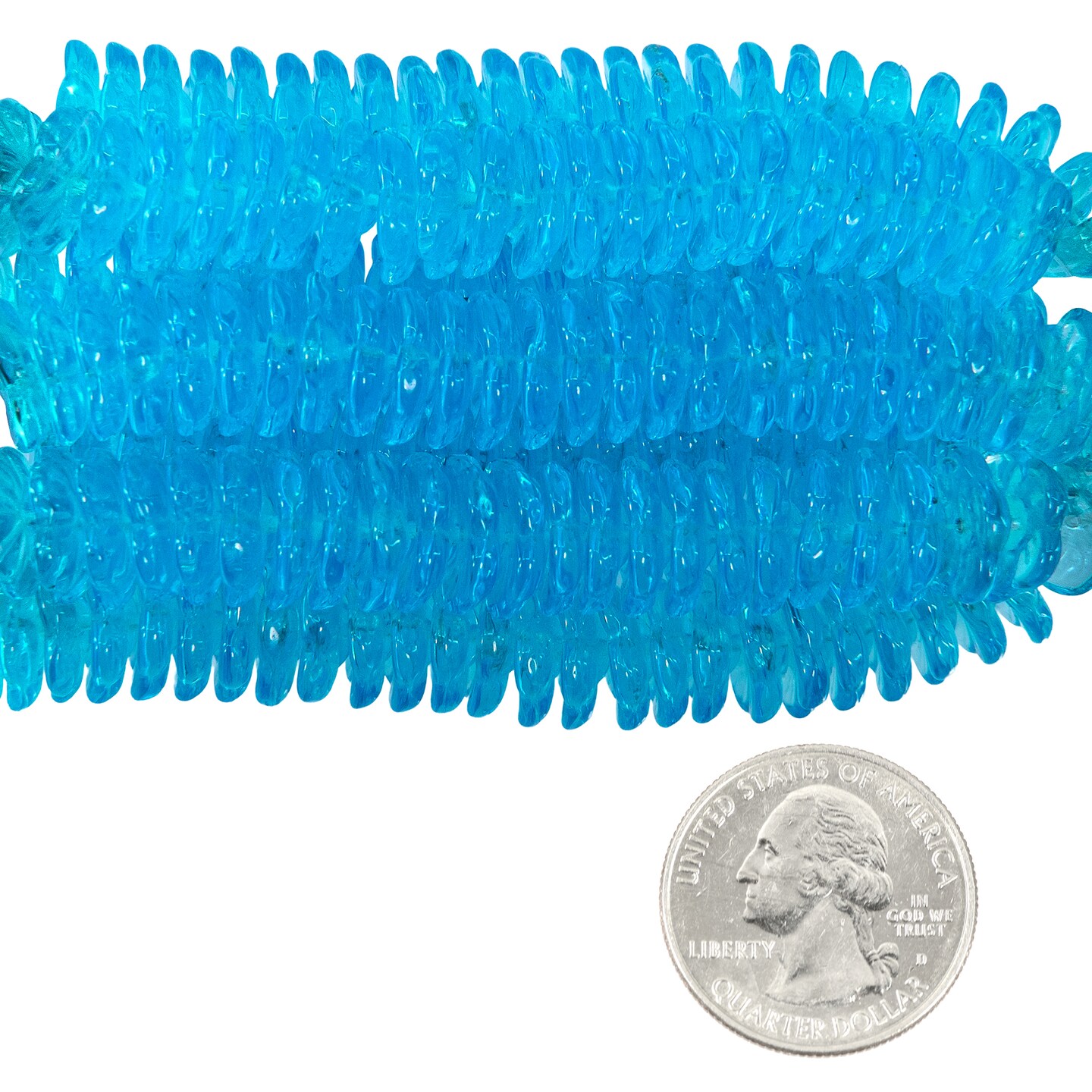 12mm Flat Pinwheel Flower Beads in Turquoise Apx 25 Beads GB-PWF05