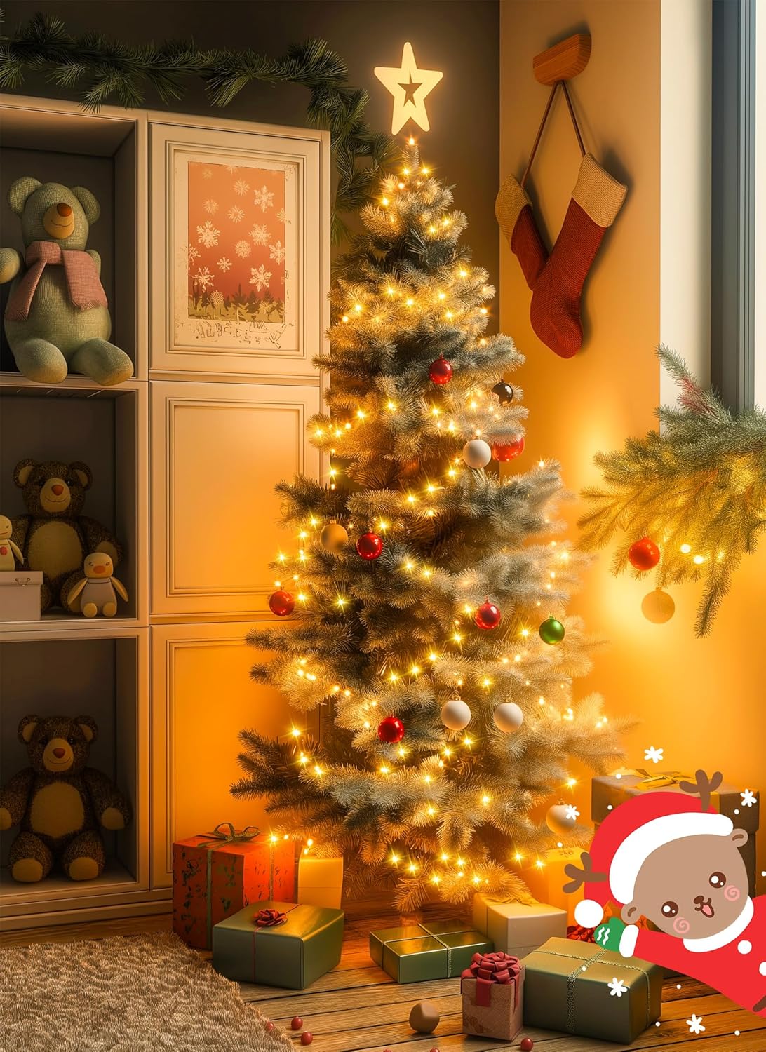 33 ft USB Fairy String Lights, 100 LED Twinkle Lights with Remote & Timer, 8 Modes, Waterproof, Flexible Silver Wire – Bedroom, Wreath, DIY, Party, Wedding & Holiday Decoration (Warm White)