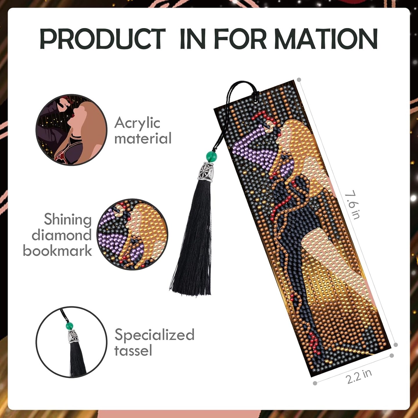 6PCS Singer Diamond Art Bookmarks – DIY Pop Star 5D Diamond Painting Kits, Craft Gift for Book Lovers, Beginners & Music Fans