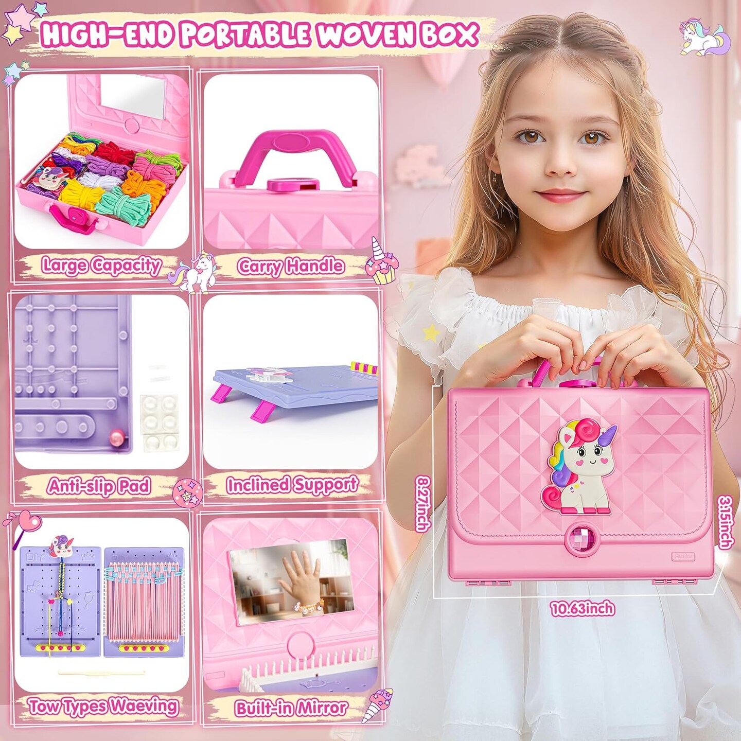 Weaving Loom Kit Toys Bracelet & Coaster & Bag Weaving Making kit