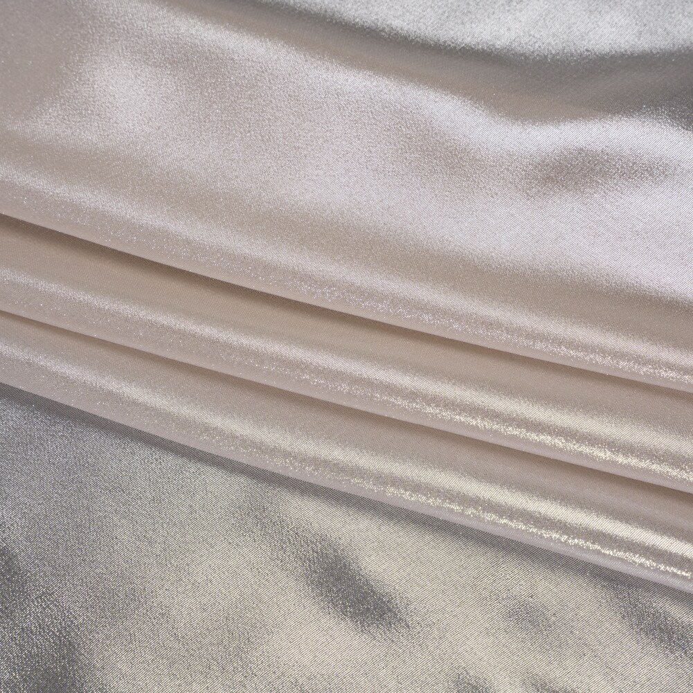 1 Yard Silver on Pink Liquid Sheen Metallic Polyester Chiffon Sheer 60&#x22; Width Fabric