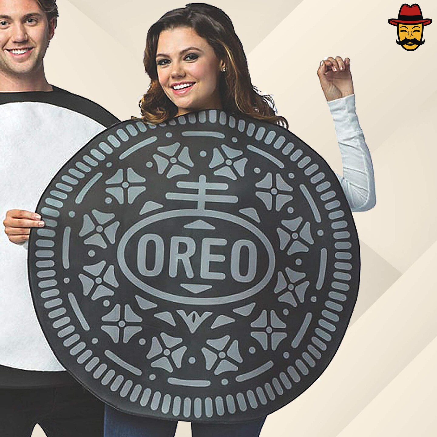Oreo Couples Costume 2 In One Set Halloween Food Tunics Funny Party Outfit