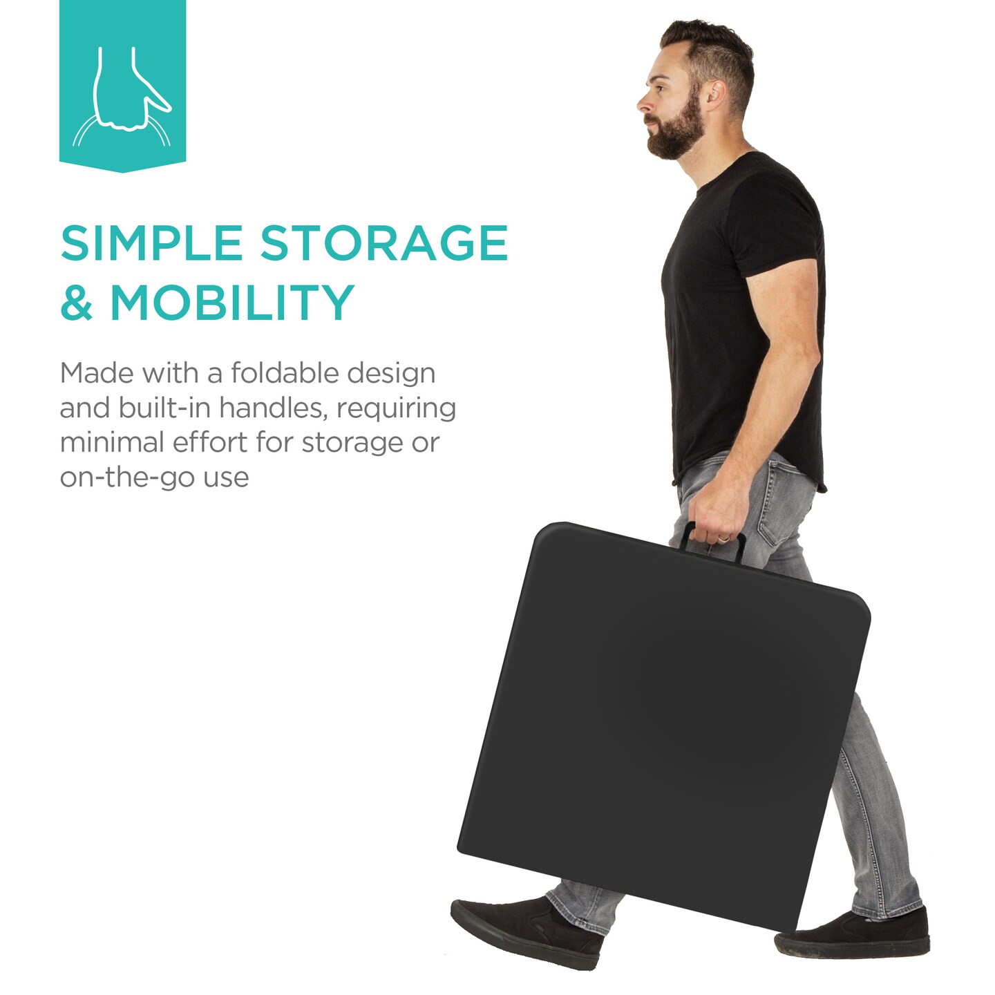 Best Choice Products 4ft Plastic Folding Table, Indoor Outdoor Heavy Duty Portable w/ Handle, Lock for Picnic