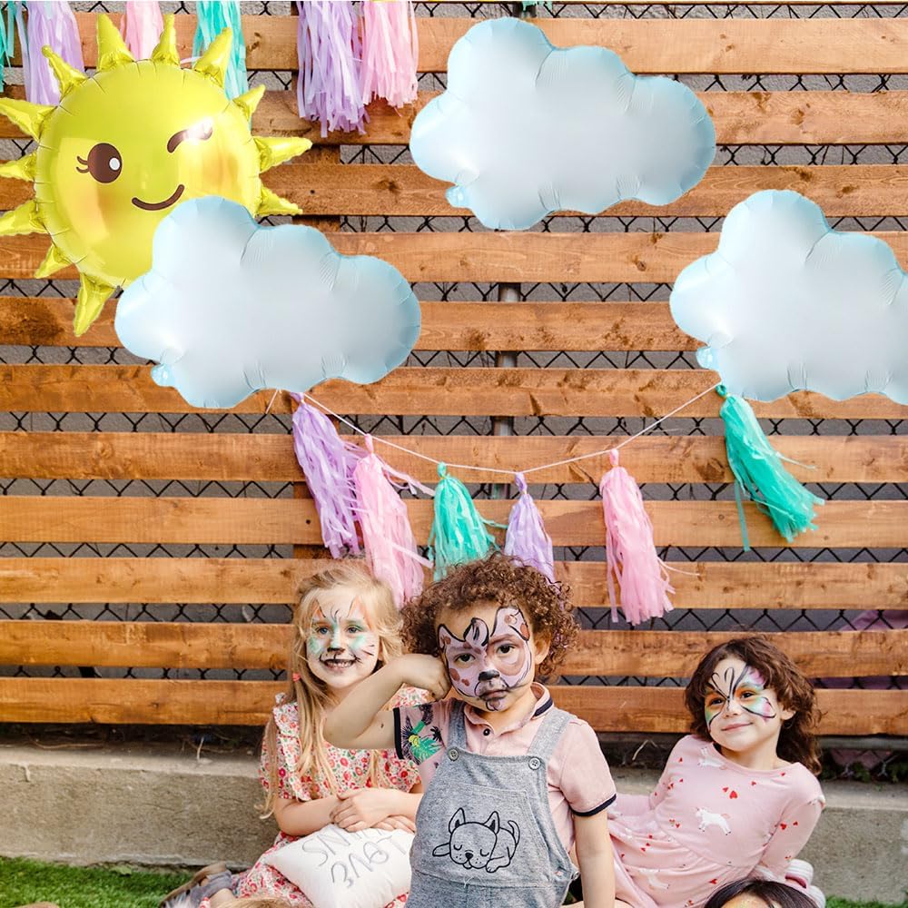 Balloon 6 pcs White Cloud Foil Mylar Balloons for Wedding Birthday Summer Theme Party Decoration