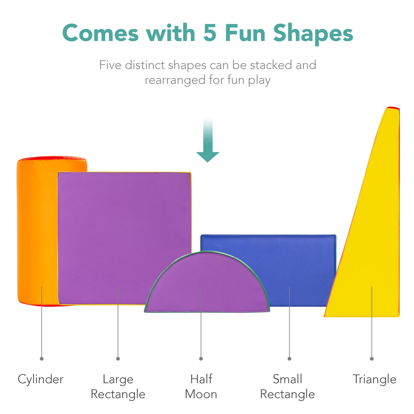 Best Choice Products 5-Piece Kids Climb & Crawl Soft Foam Block Playset Structures for Child Development