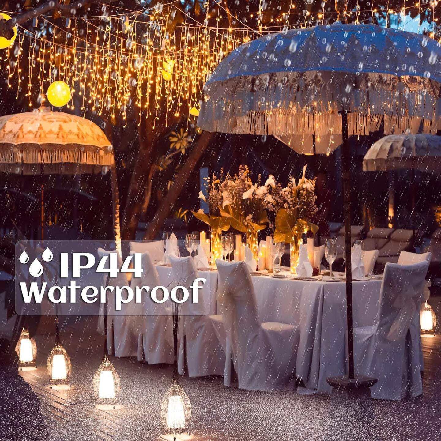 33FT 400 LED Icicle Christmas Lights – 75 Drops, Warm White Plug-In Curtain String Lights with 8 Modes, Timer & Memory, Waterproof for Outdoor/Indoor Holiday, Wedding, Party, Garden, Bedroom Decor (Warm White)