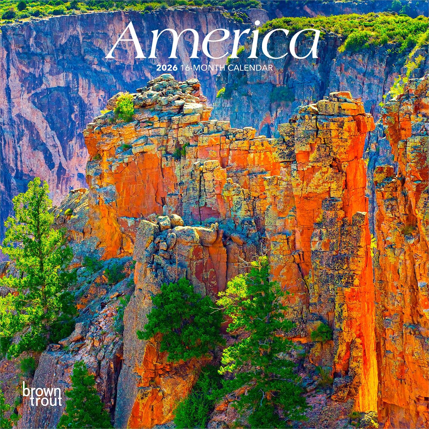 America | 2026 7 x 14 Inch (Hanging) Monthly Mini Wall Calendar