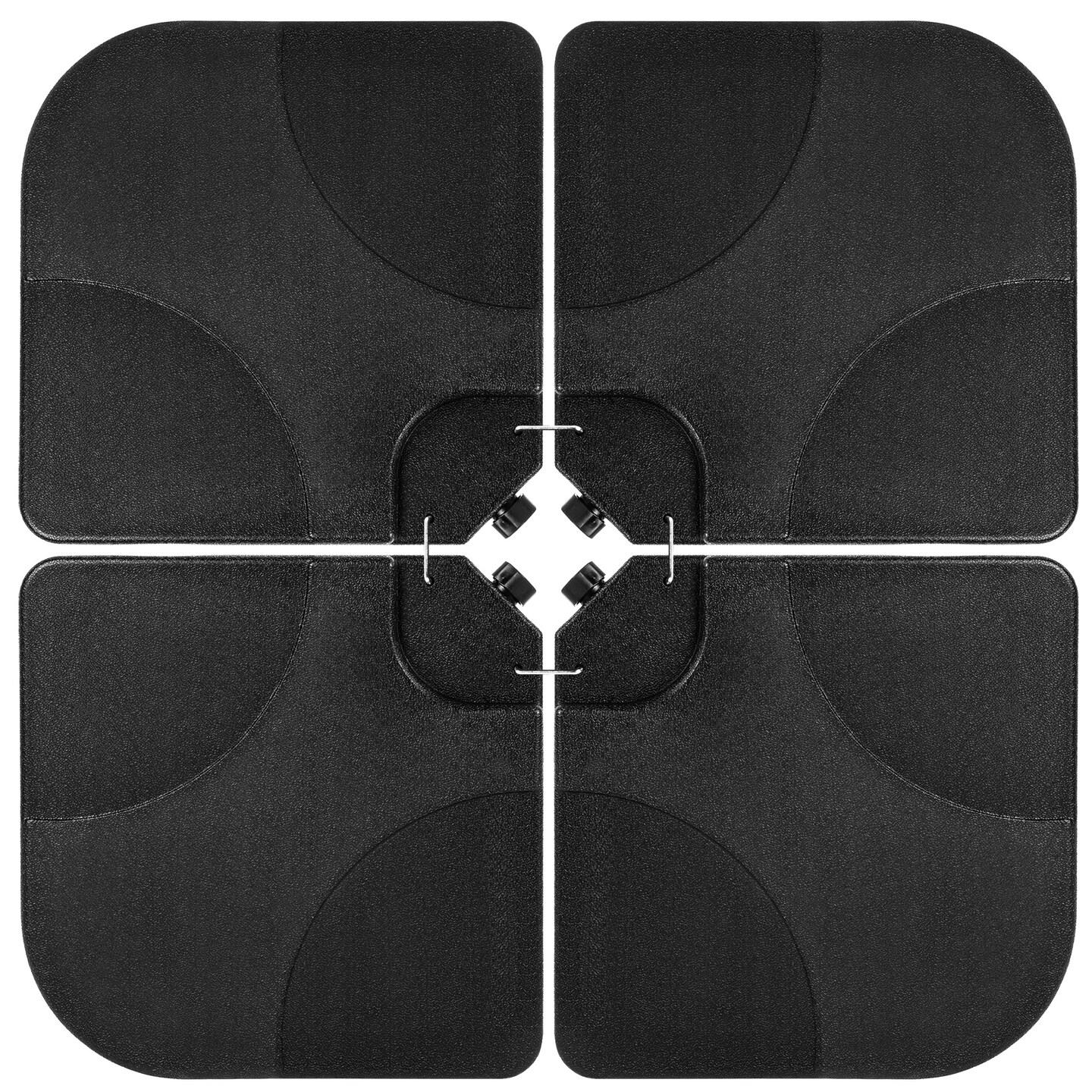 Best Choice Products 4-Piece Cantilever Offset Patio Umbrella Stand Square Base Plate Set w/ Easy-Fill Spouts