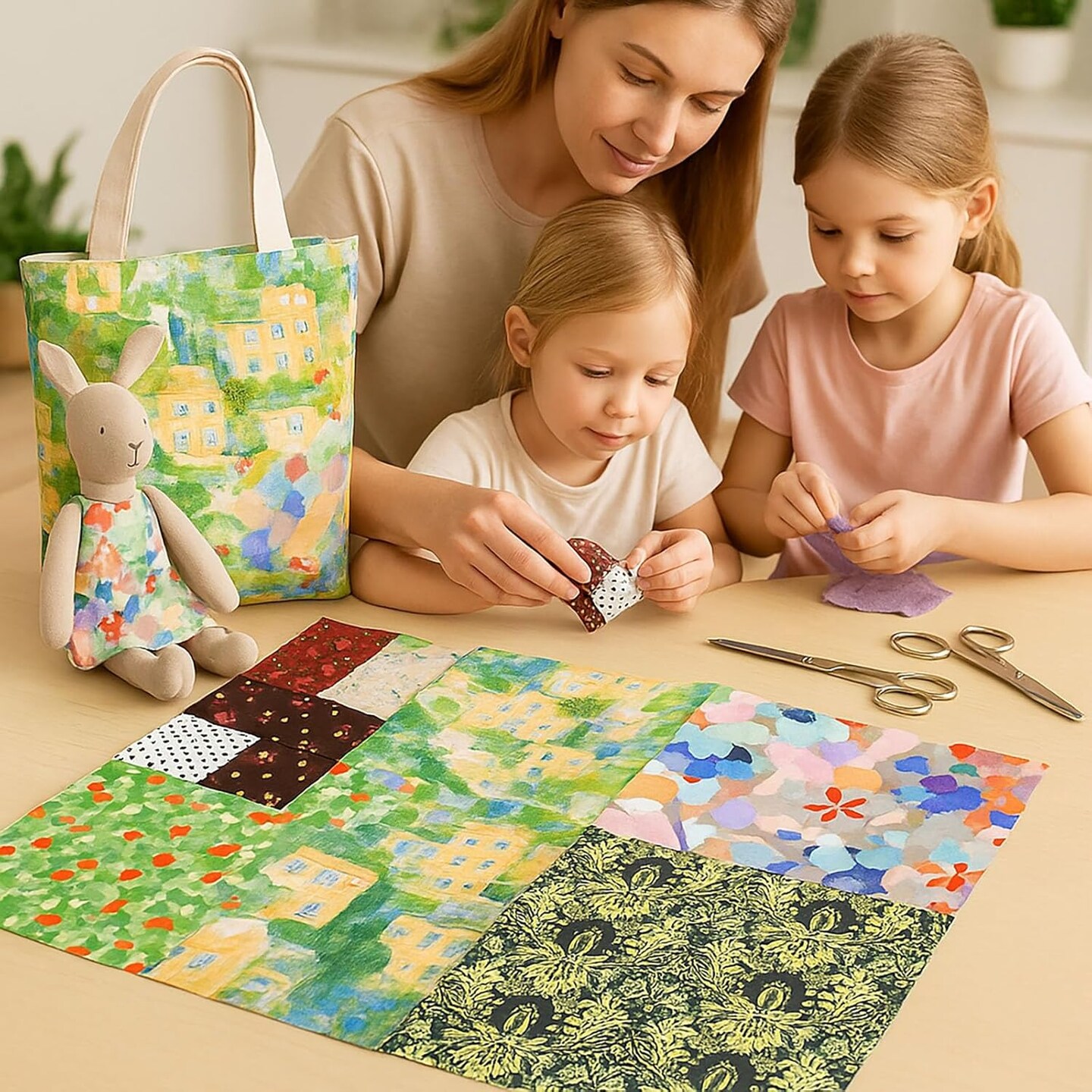 6PCS Cotton Fabric Squares - Pre-Cut Quilt Squares & Sewing Fabric