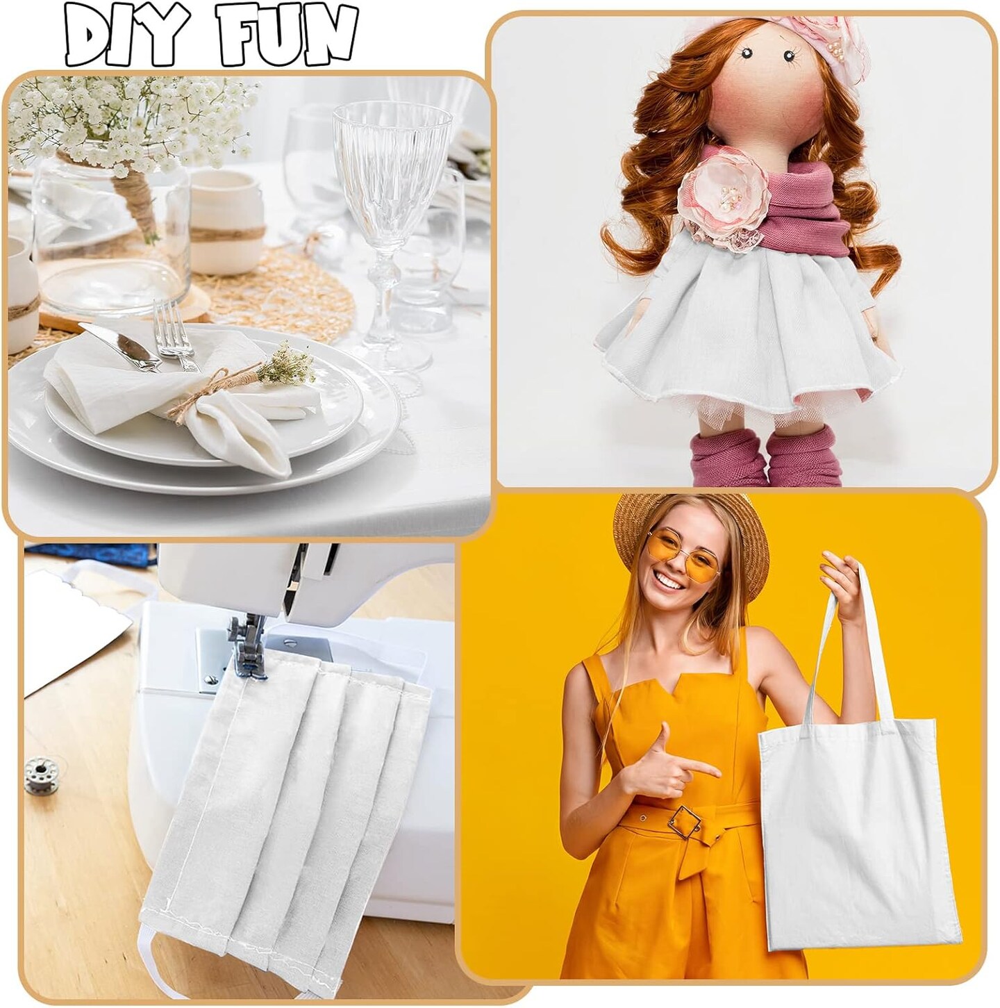 100 Pieces 10 x 10 Inches Cotton Fabric Squares Precut Quilting