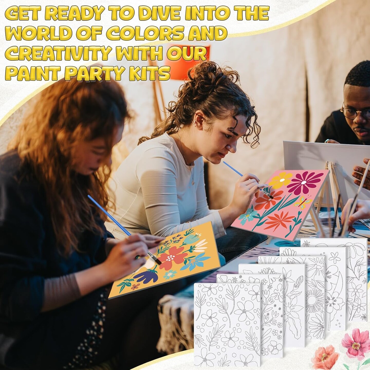 Painting Craft Sip and Paint Kit for Adults Pre