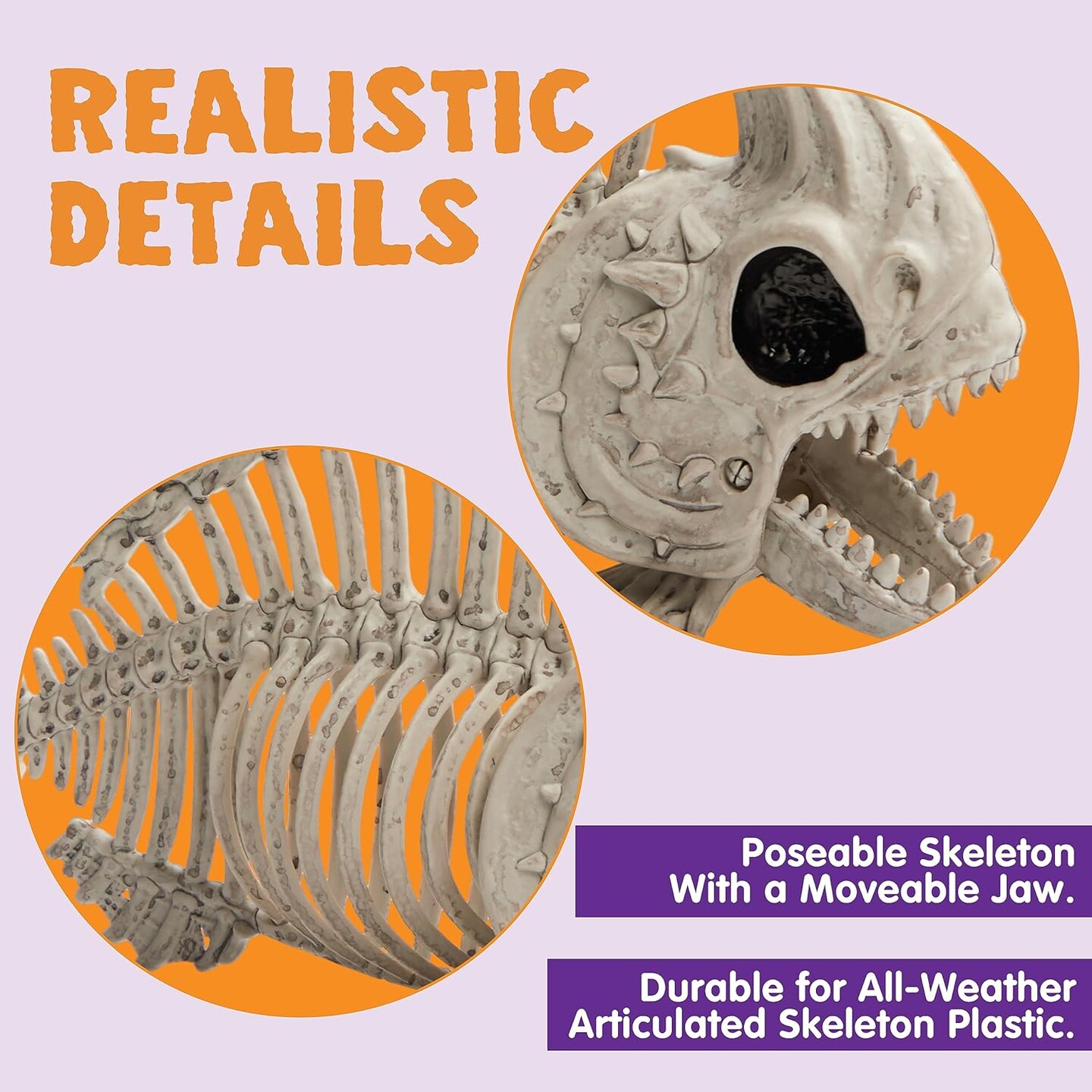 2 PCS 9.5 Halloween Posable Fish Skeleton Decor