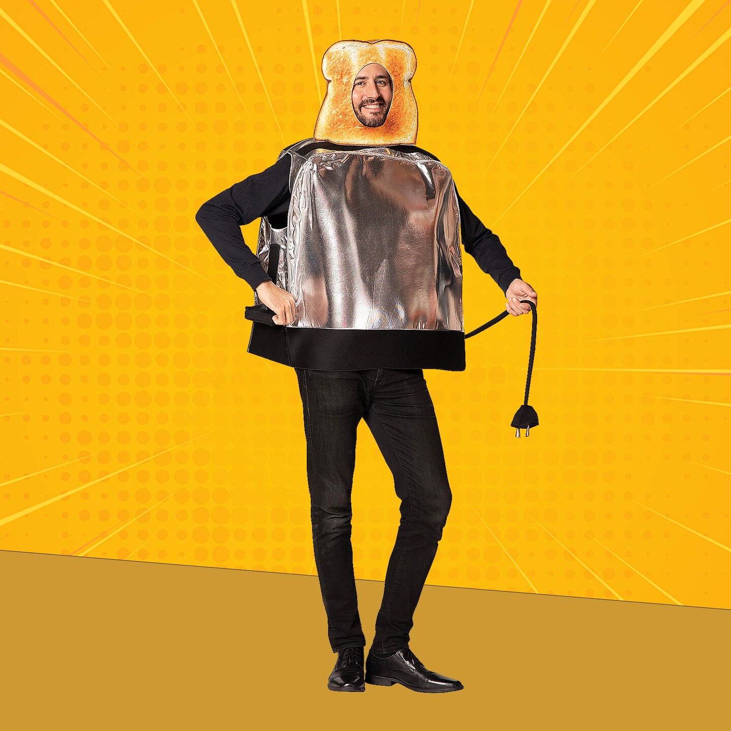 Funny Toaster Adult Costume with 3D Handle for Halloween Parties and Group Themes