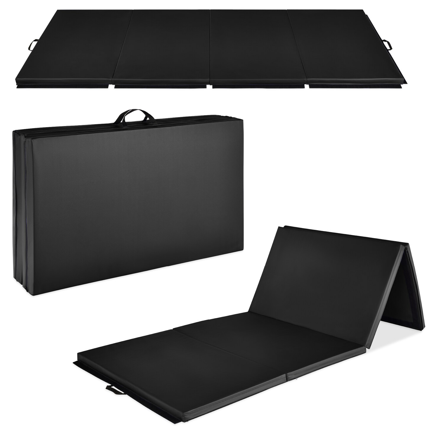Best Choice Products 10ftx4ftx2in Folding Gymnastics Mat 4-Panel Exercise Workout Floor Mats w/ Handles