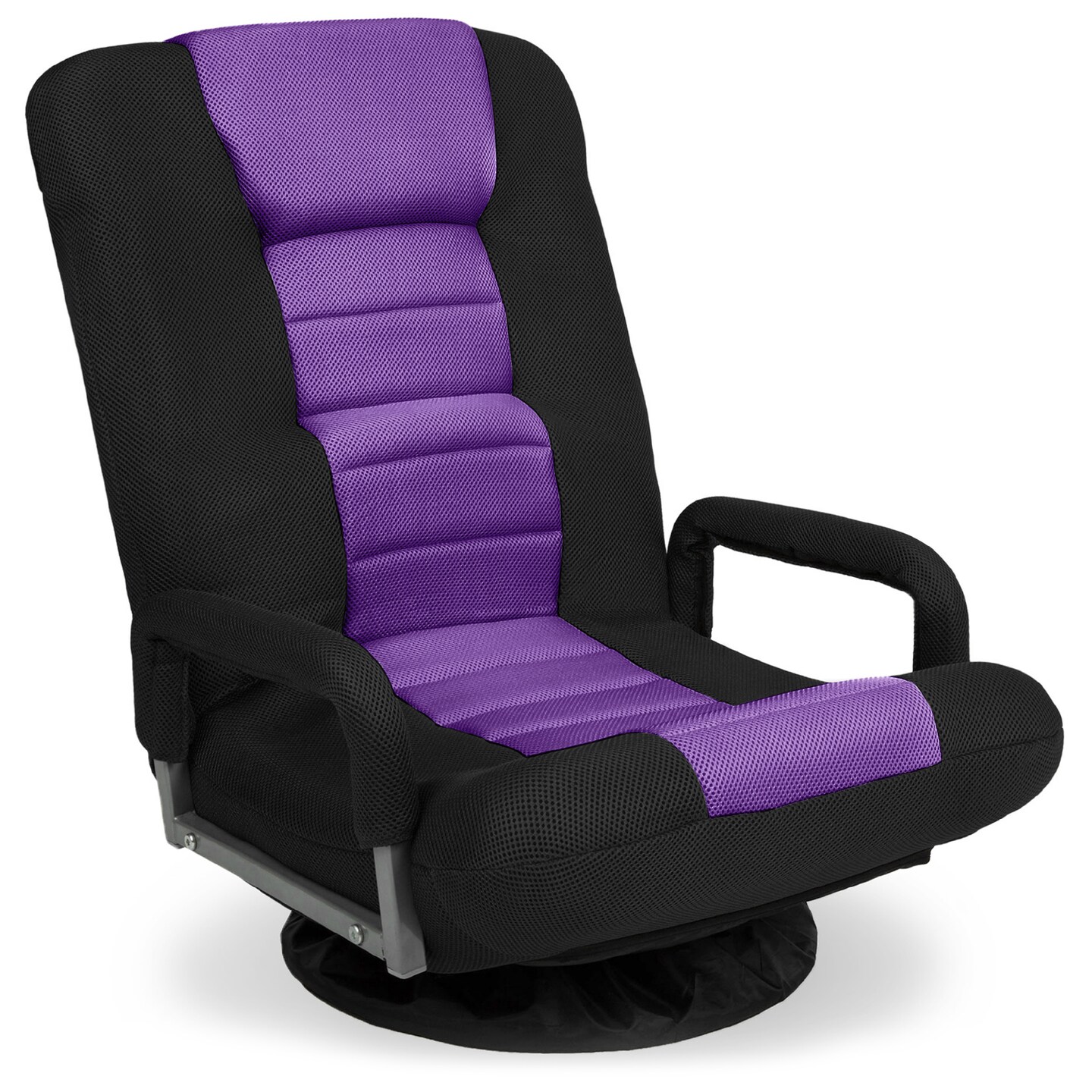 Best Choice Products 360-Degree Swivel Gaming Floor Chair w/ Armrest Handles, Foldable Adjustable Back