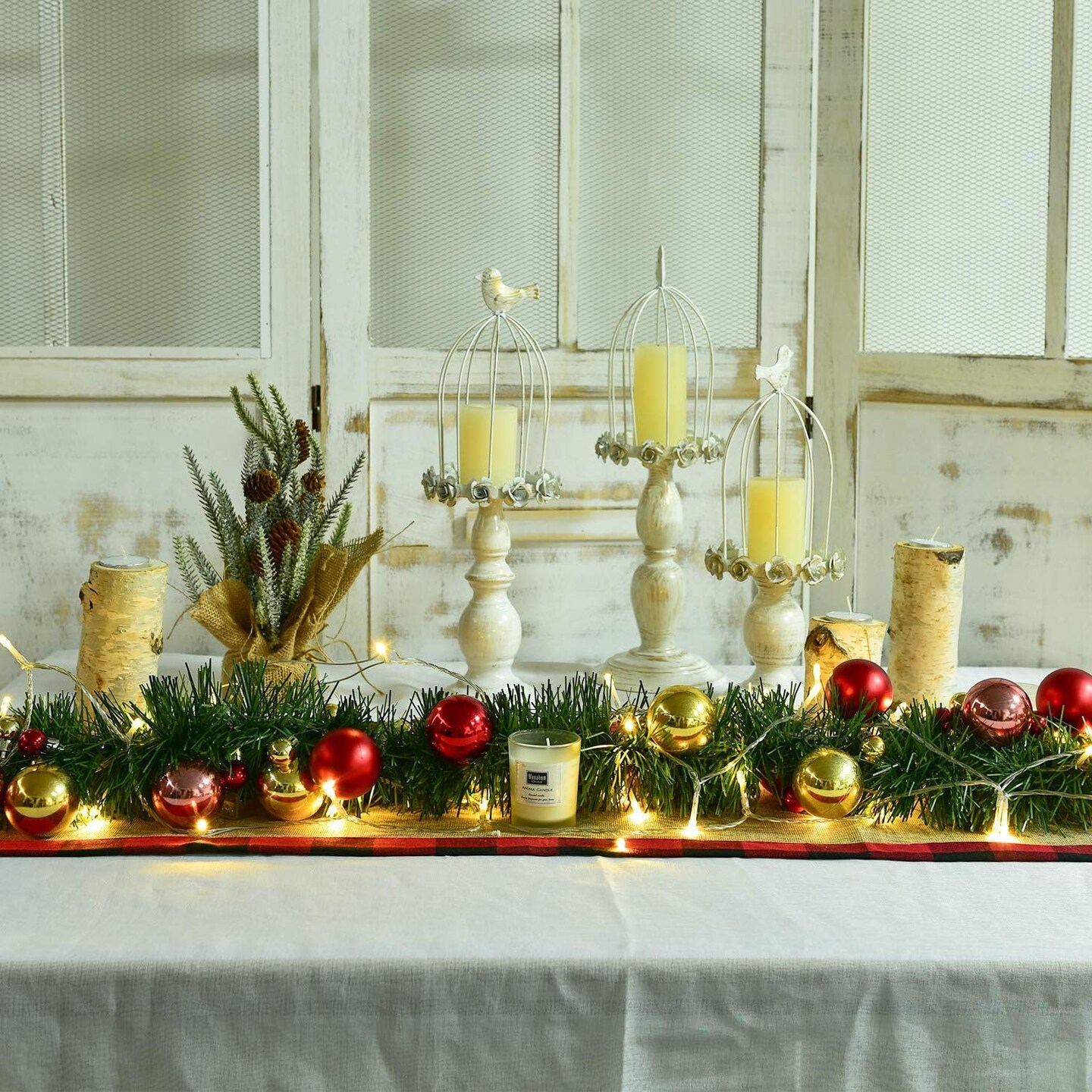 16.5 Ft Christmas Garland Decorations with 50 LED Light