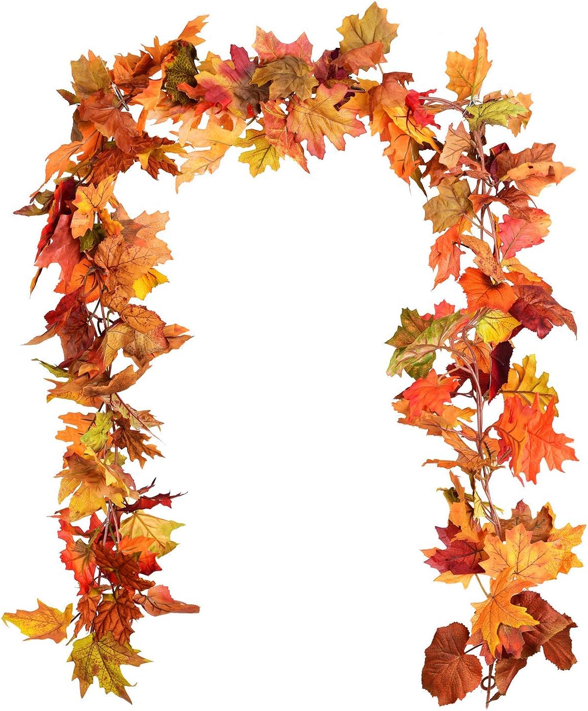 2 Pack Fall Garland Maple Leaf, 5.9Ft/Piece Hanging Vine Garland