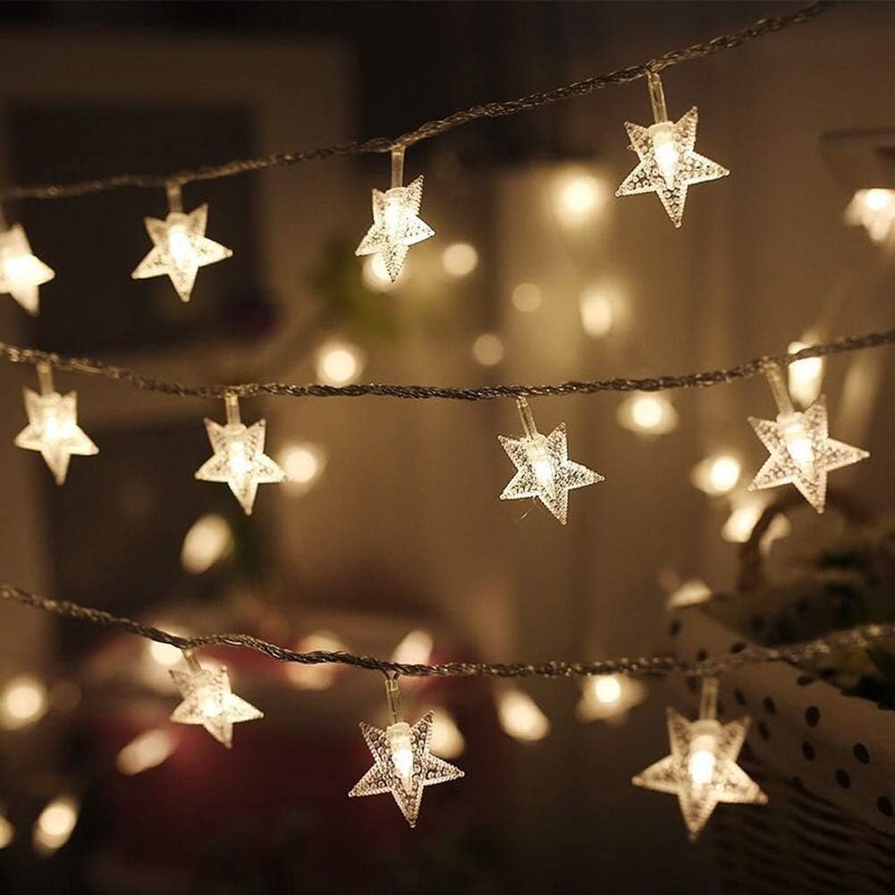 100 LED Star String Lights, 33FT Plug-in Fairy Lights Waterproof for Indoor & Outdoor, Bedroom, Wedding, Party, Christmas Tree, New Year, Ramadan, (Warm White)
