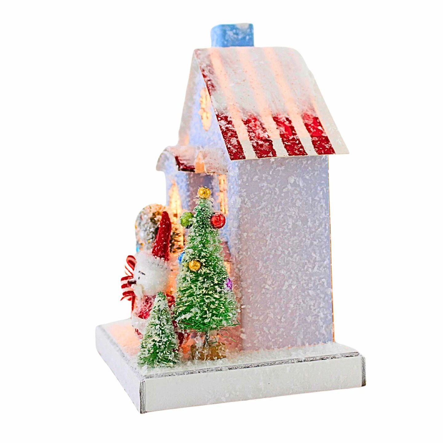 Cody Foster 8.0 Inch Petite Blue House Christmas Putz House , Christmas Decor Retro Village Mantle Light Up