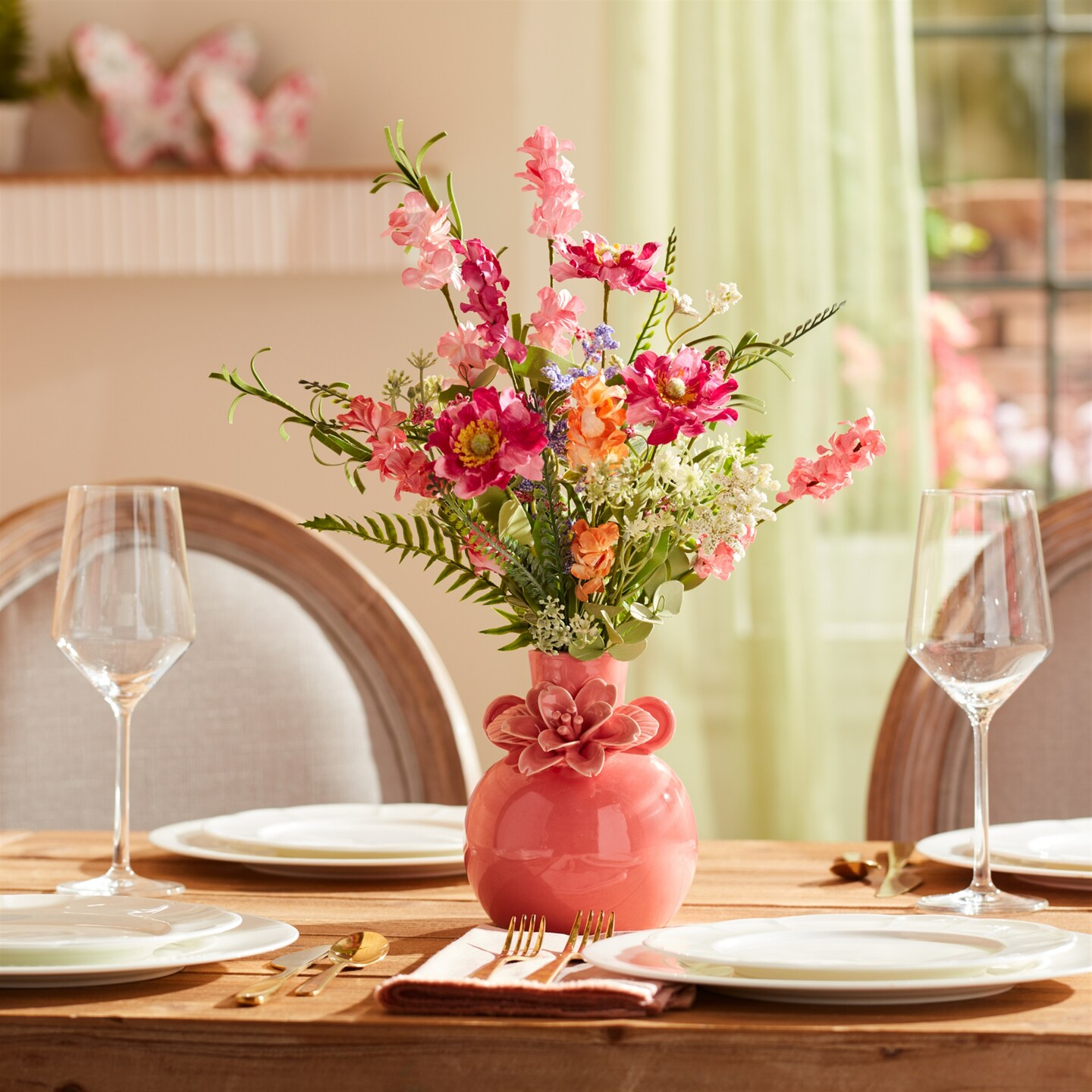 Melrose Mixed Floral Artificial Bush Sprays - 21.25" - Multicolor - Set of 2