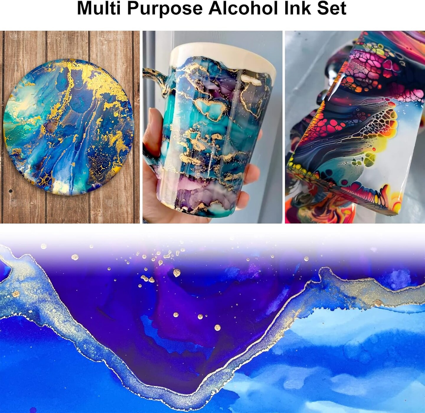 Alcohol Ink Set - 40 Bottles Vivid Colors