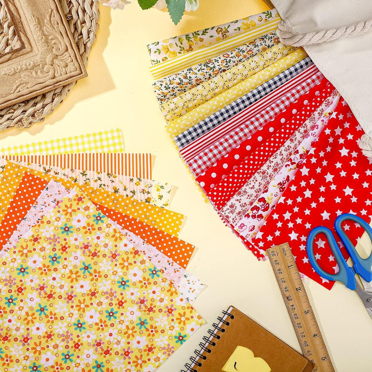 500 Pcs 4 x 4 Inch Cotton Fabric Squares Pre Cut Patchwork