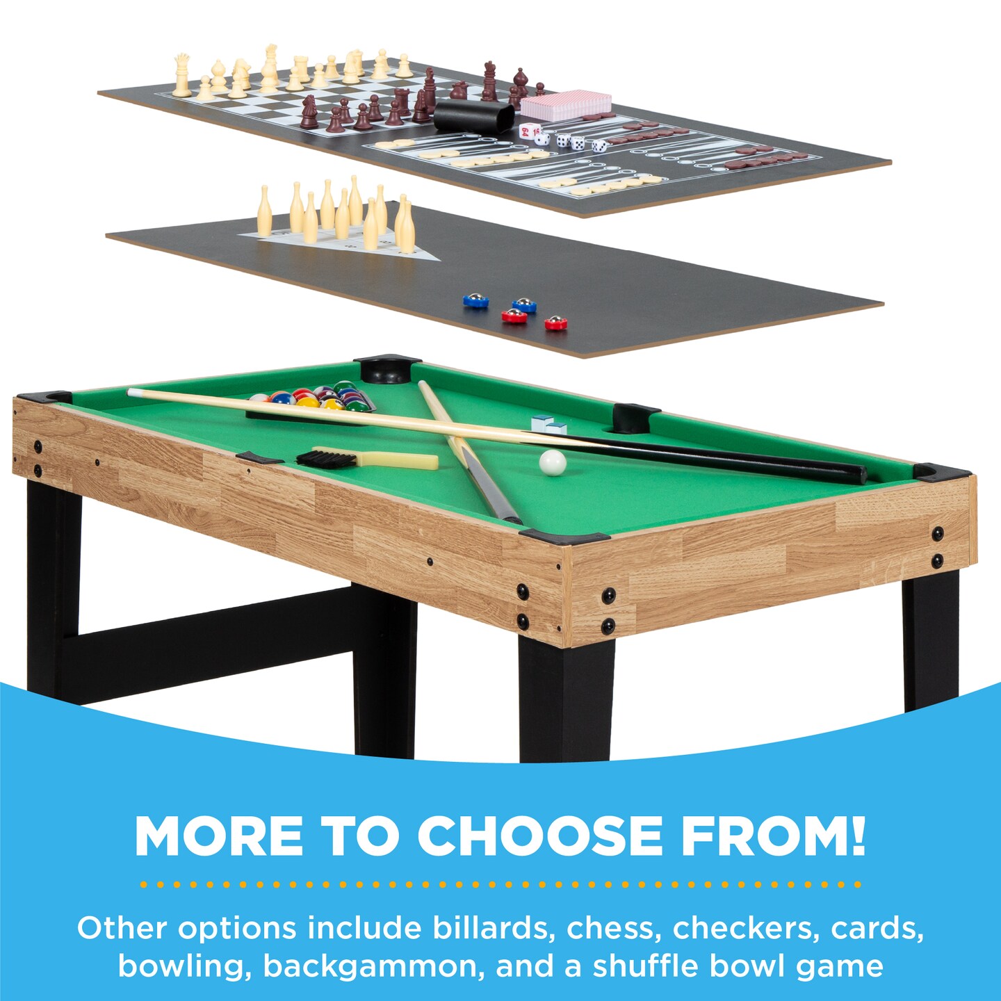Best Choice Products 2x4ft 10-in-1 Combo Game Table Set w/ Hockey, Foosball, Pool, Shuffleboard, Ping Pong