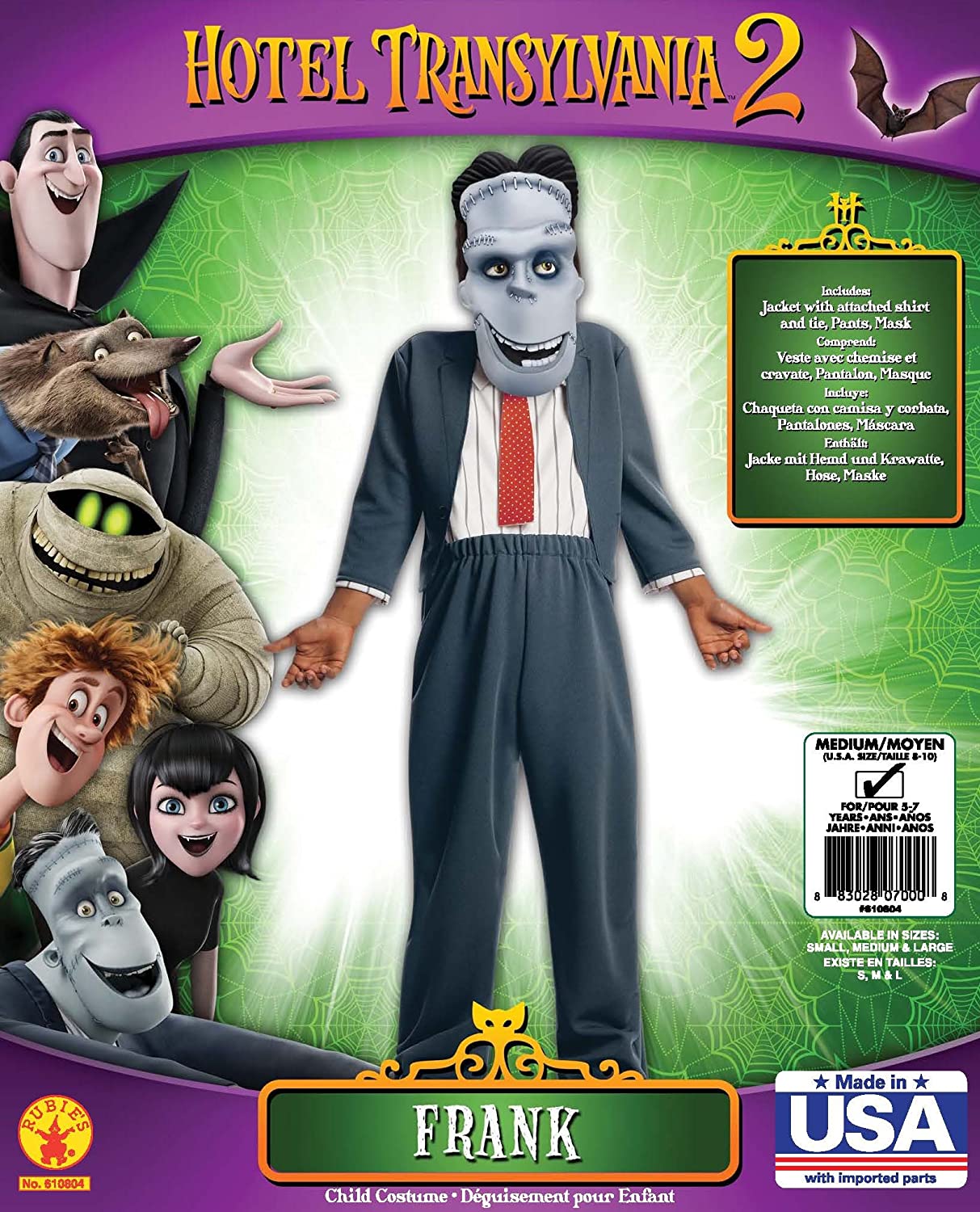 Rubie's Costume Hotel Transylvania 2 Frankie Child Costume, Large