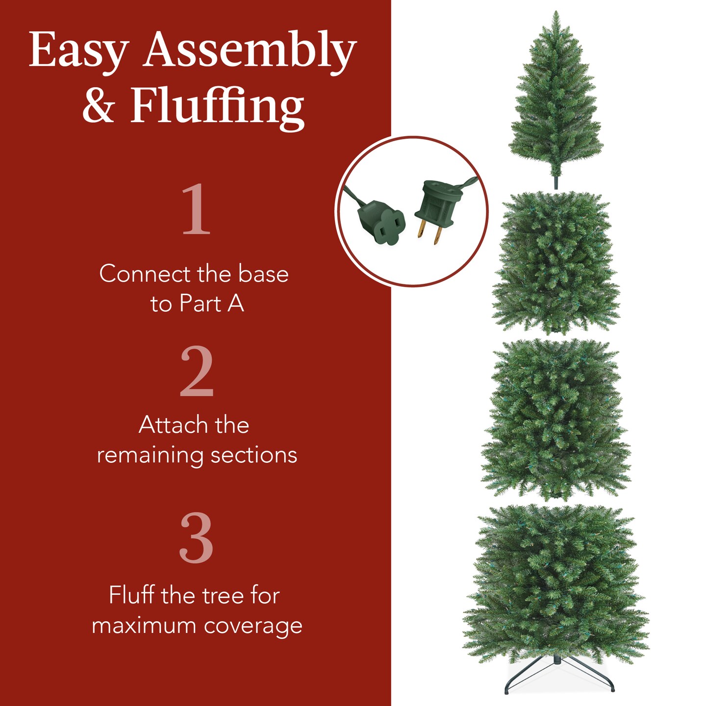 Best Choice Products Pre-Lit Spruce Pencil Christmas Tree w/ Incandescent Lights