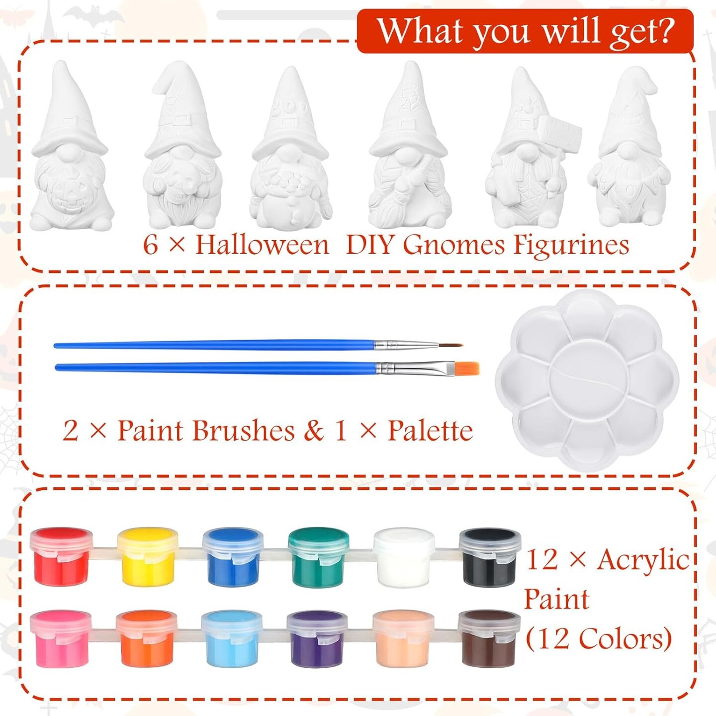 Sets Paint Your Own Ceramic Gnome Statues Ready to Paint Ceramics Paintable