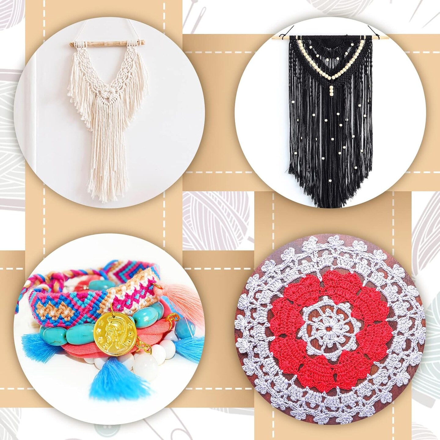 18 Pcs Beginners Wooden Loom Notched Weaving Loom Basket Weaving Tools