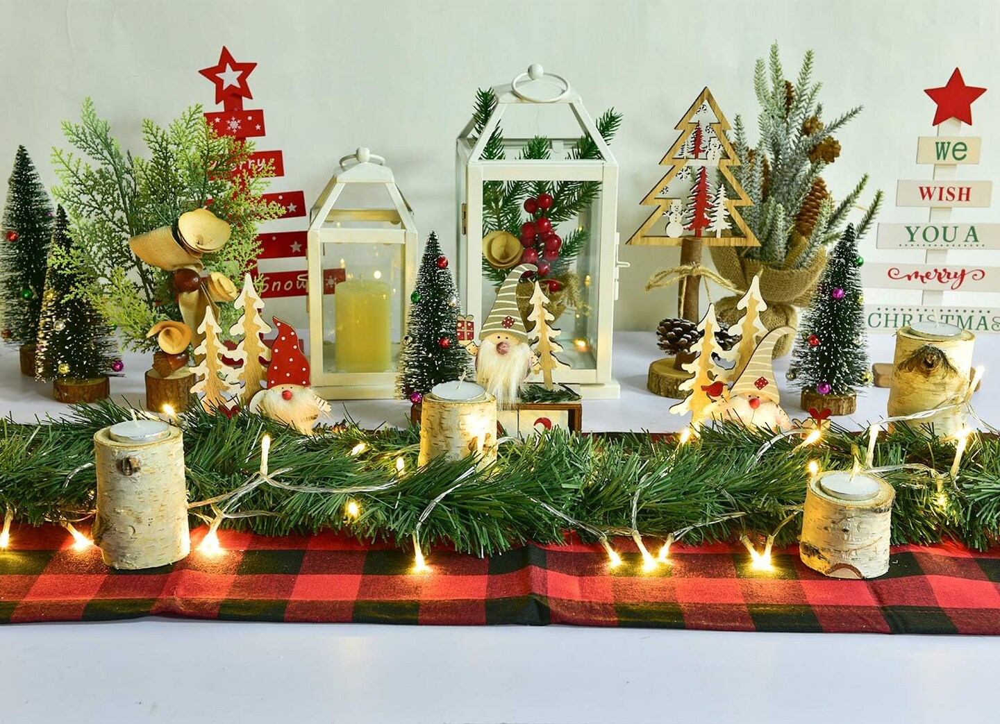 16.5 Ft Christmas Garland Decorations with 50 LED Light