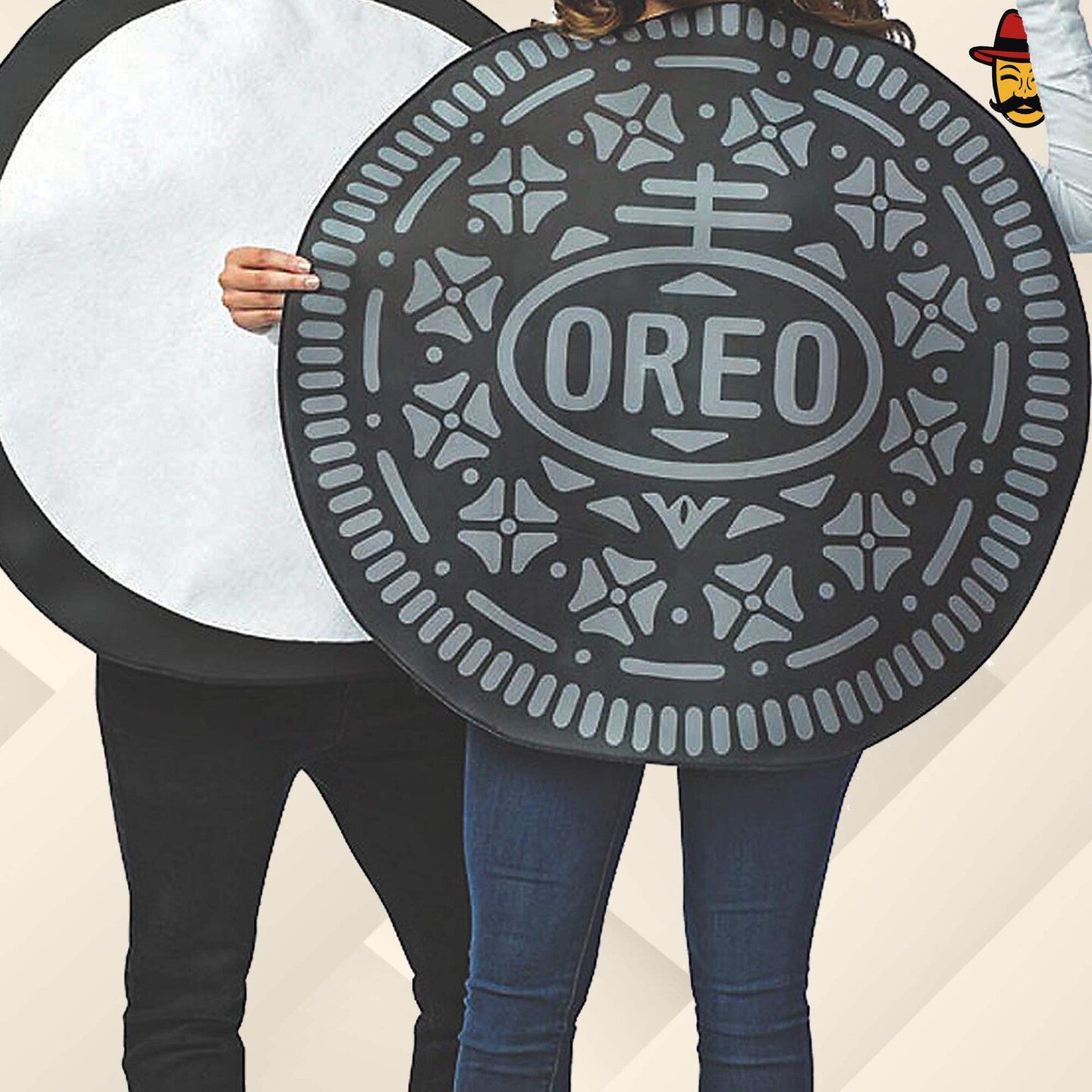 Oreo Couples Costume 2 In One Set Halloween Food Tunics Funny Party Outfit